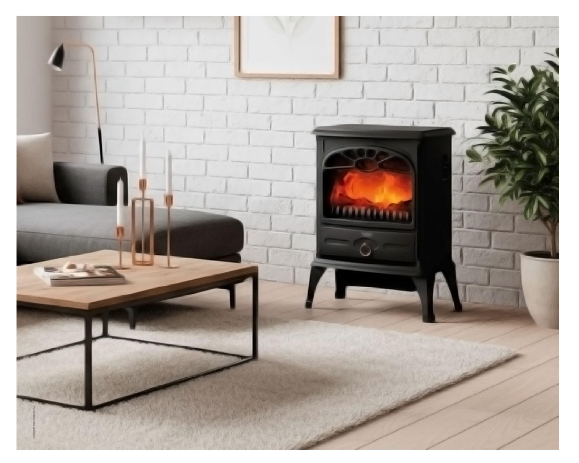 Estufa sin fuego HFS201 negro 1600W-5