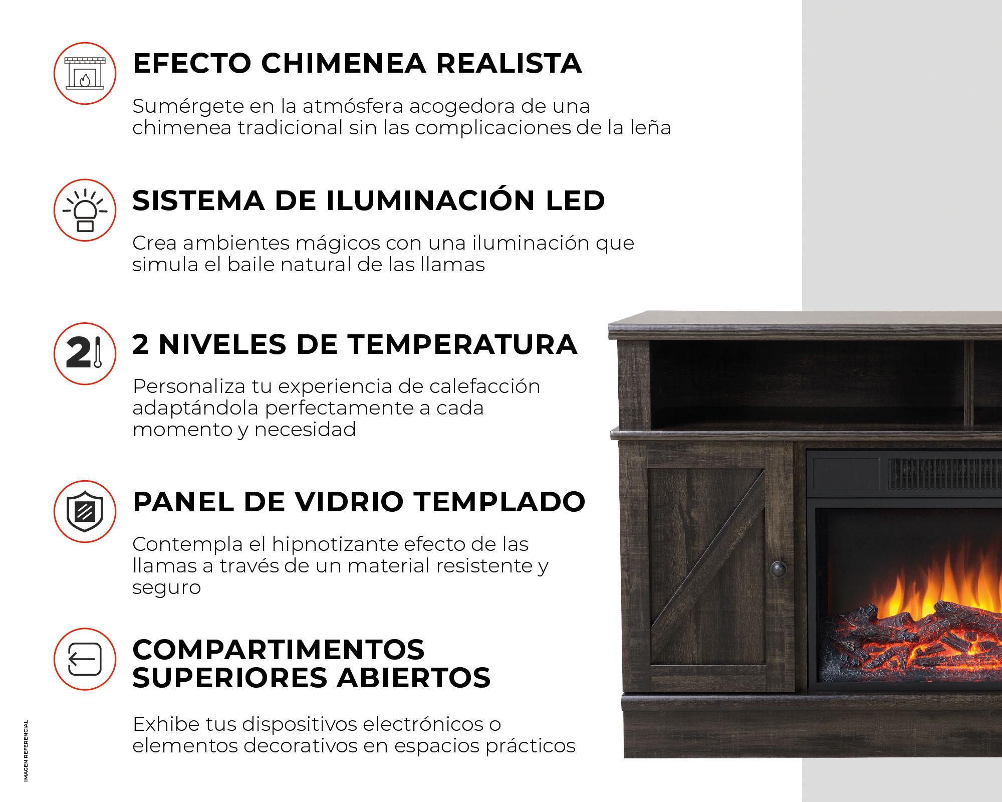 Estufa mueble TV 52'' 1400W-3