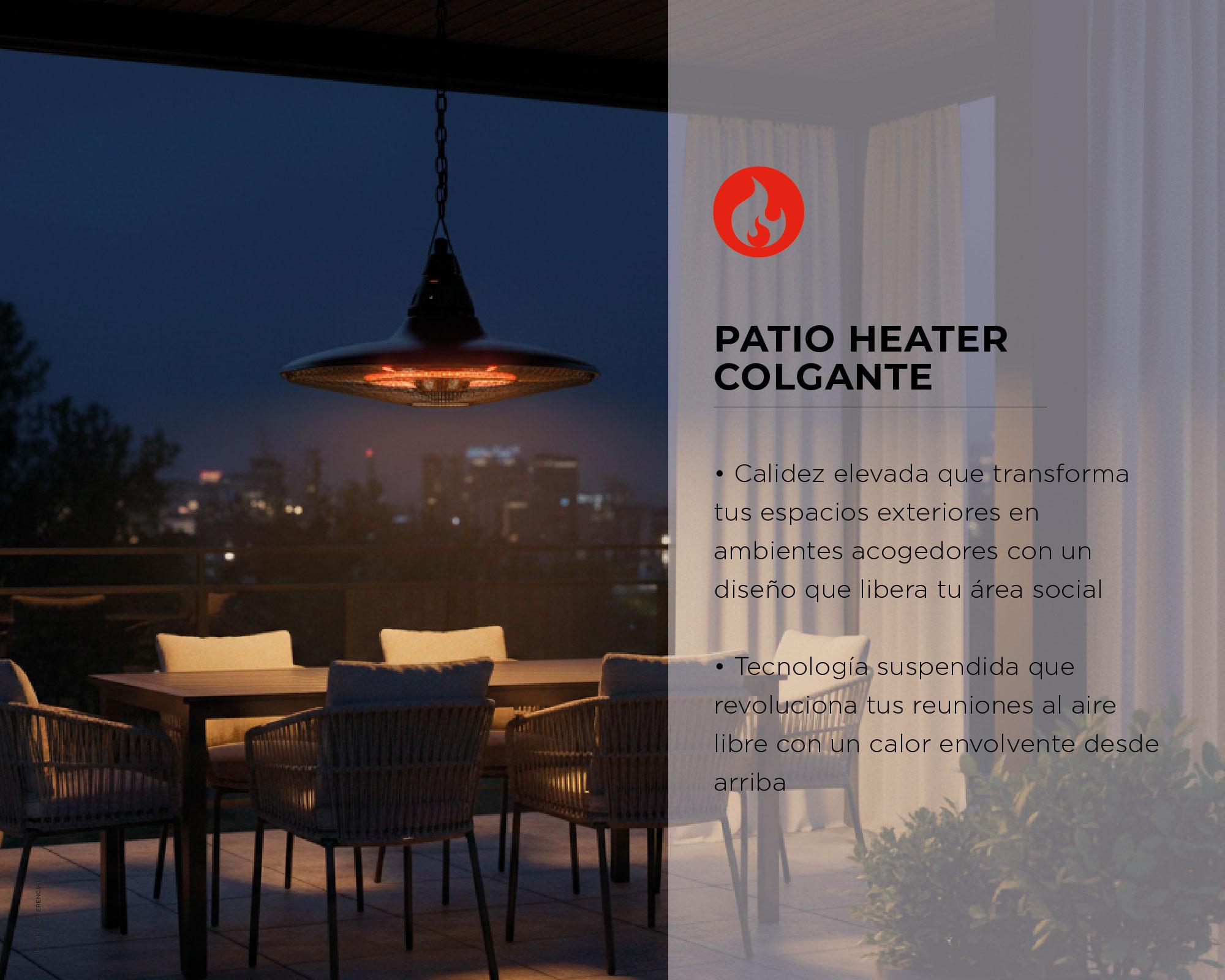 Estufa patio Heater colgante PHHCGBK 1300W-2