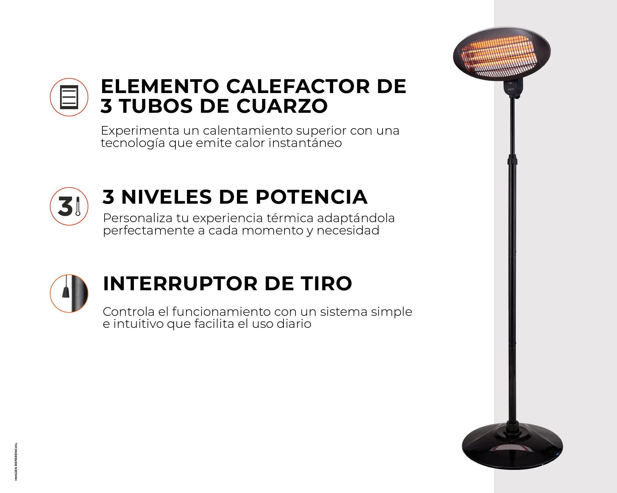 Estufa patio Heater pedestal PHSTBA 1750W-4