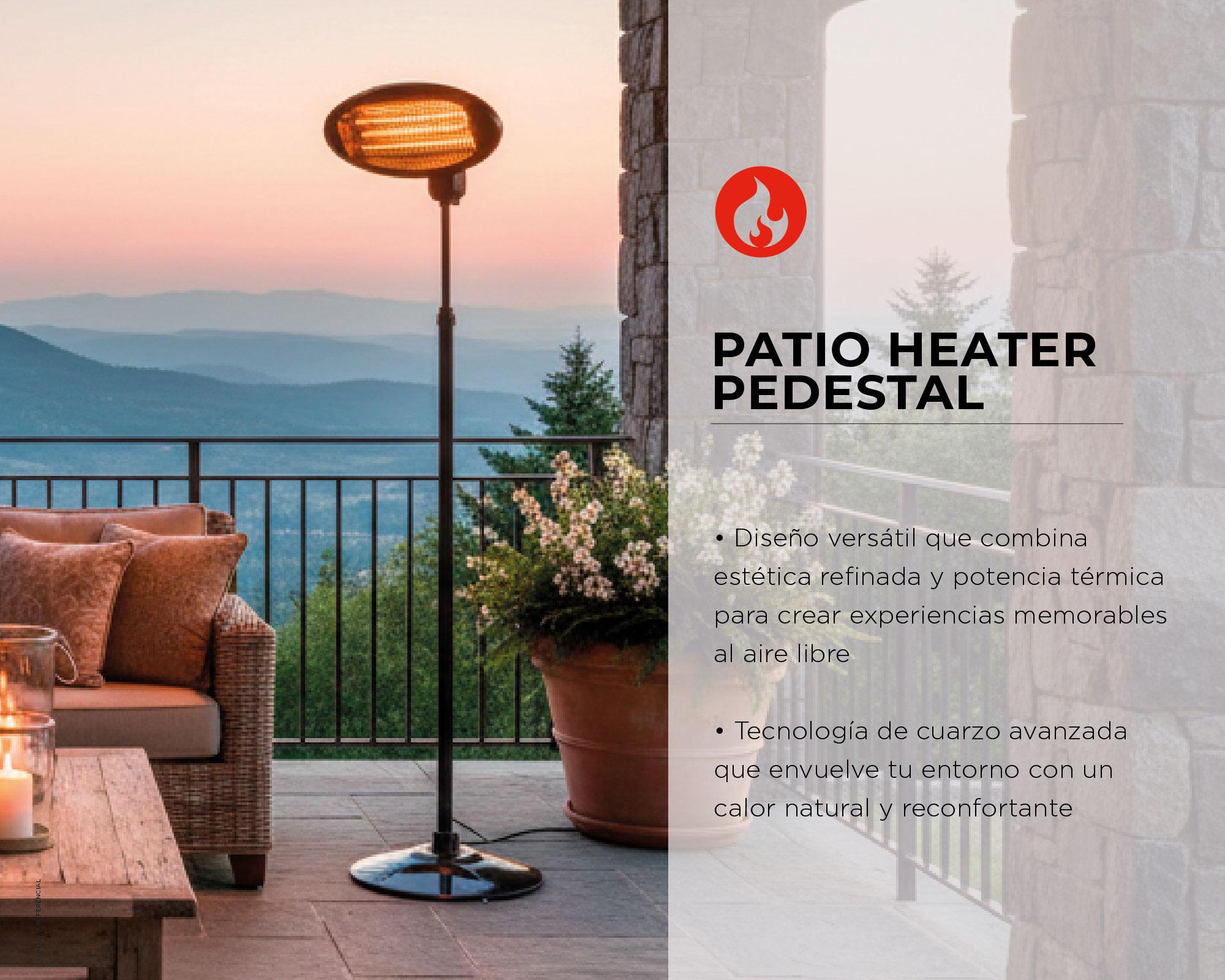 Estufa patio Heater pedestal PHSTBA 1750W-3
