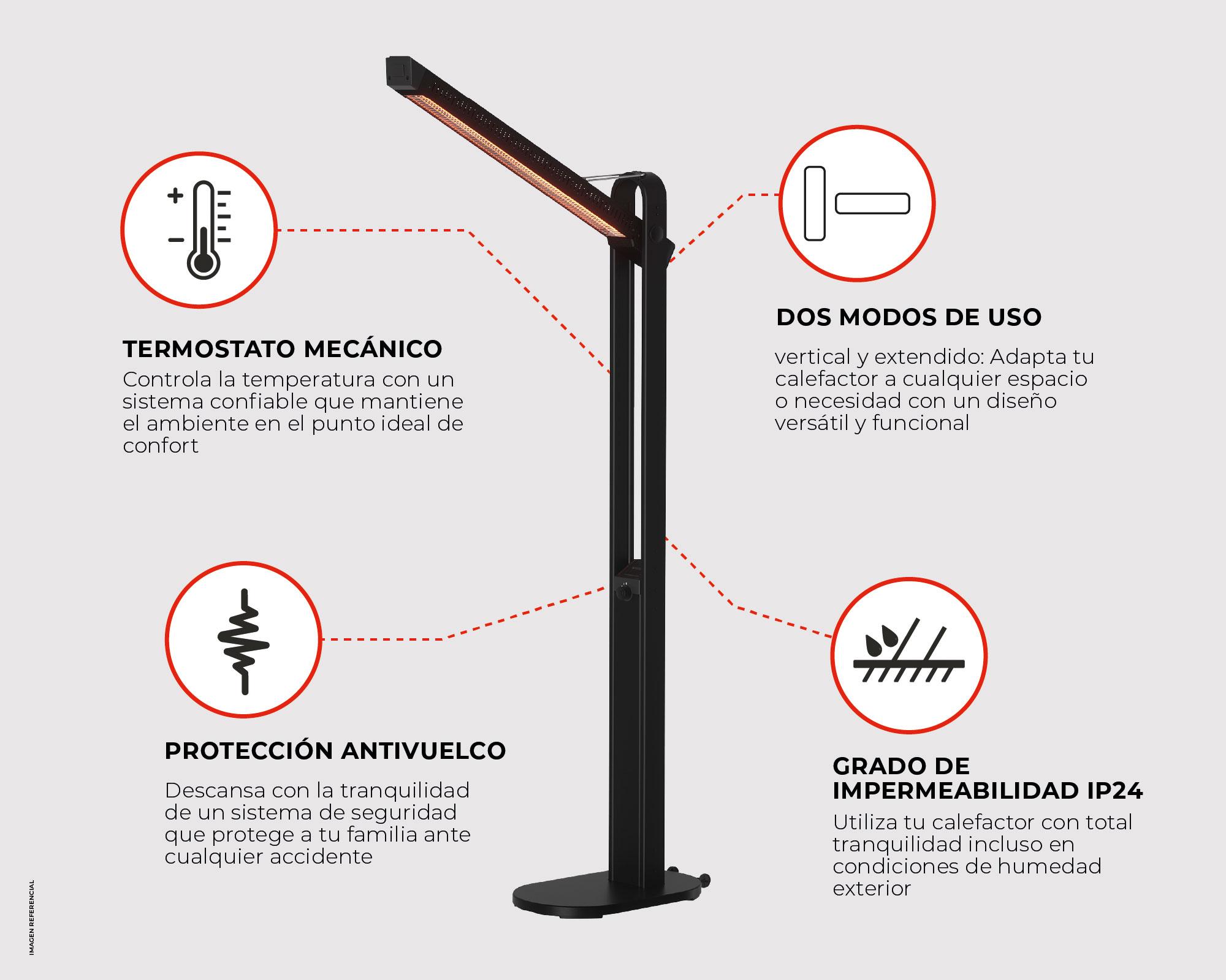 Estufa patio pedestal PHSTL-7