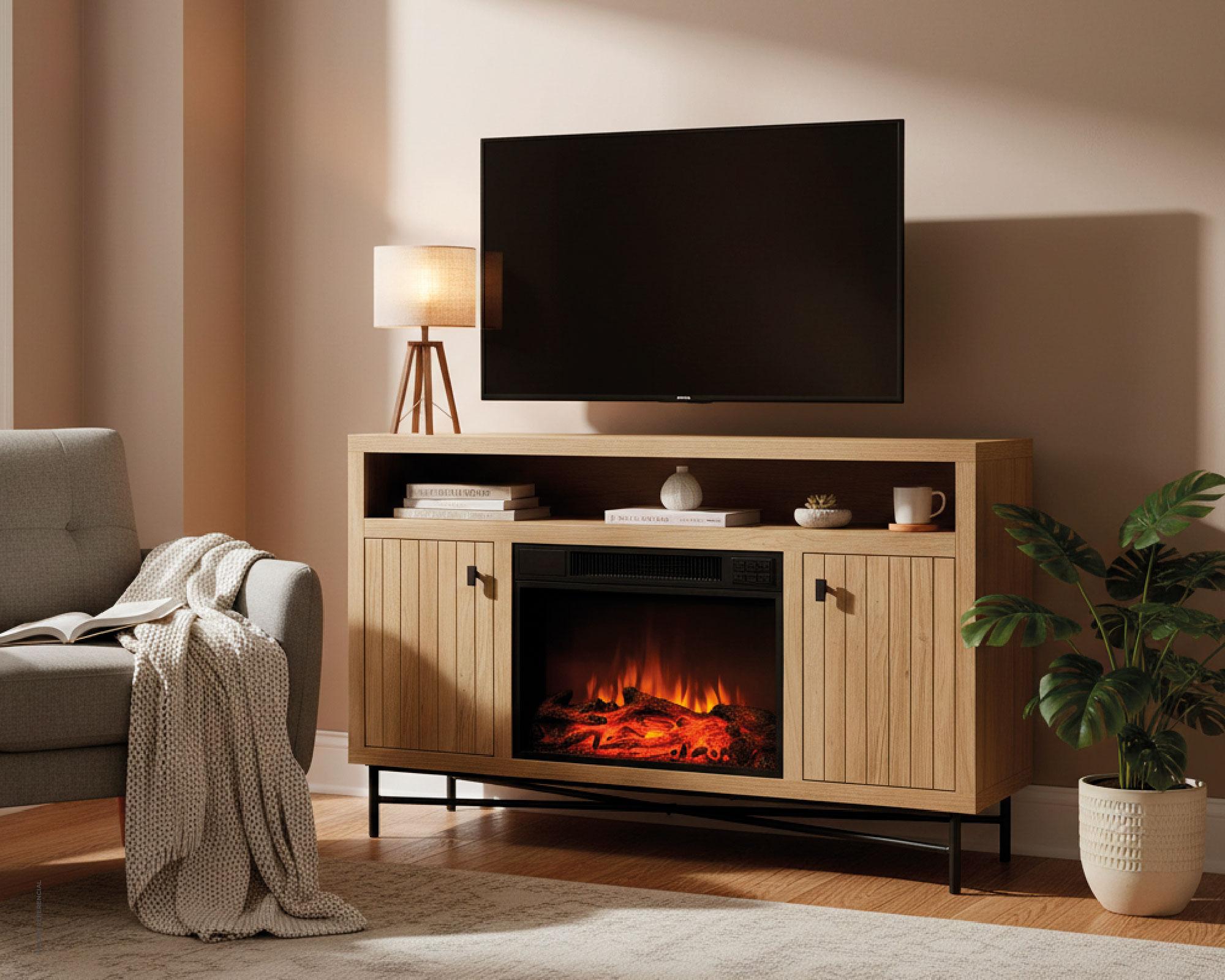 Estufa mueble TV 60'' 1500W-8