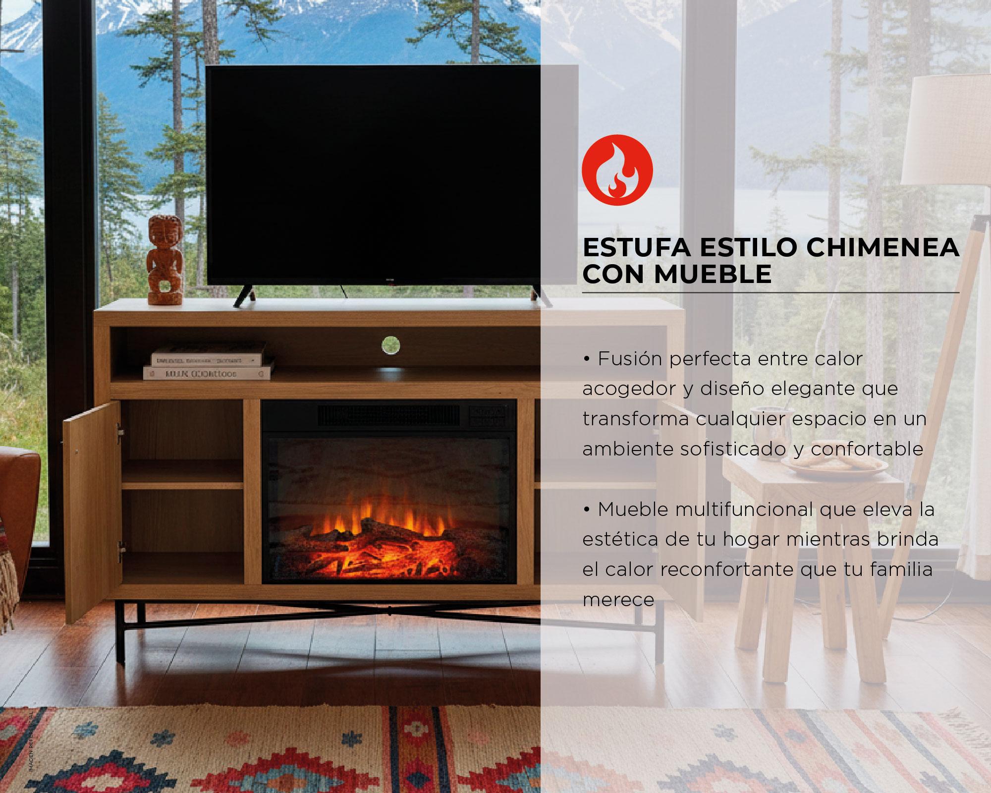 Estufa mueble TV 60'' 1500W-3
