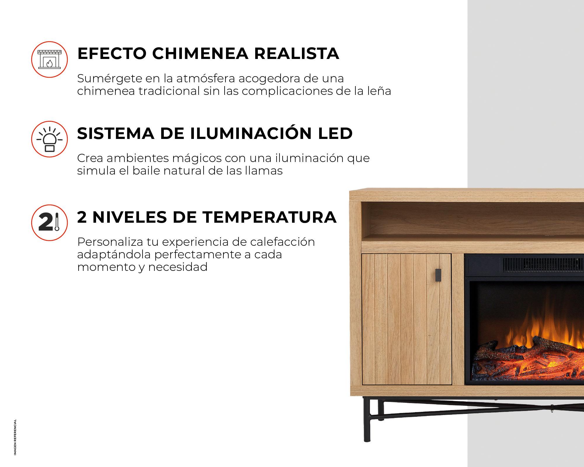 Estufa mueble TV 60'' 1500W-4