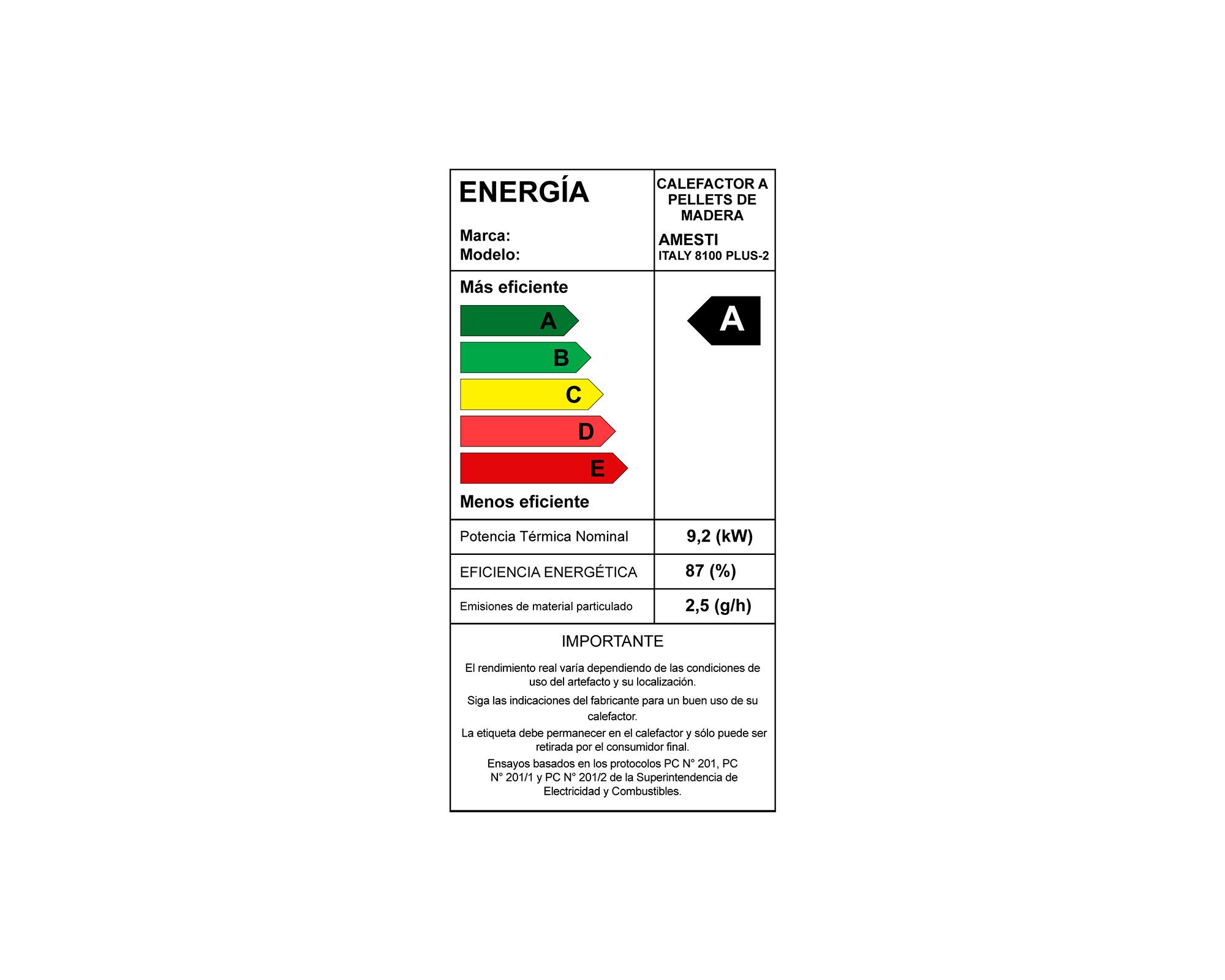 Estufa a pellet Italy 8100 rojo + Kit instalación muro + Daily Clean 1000-6