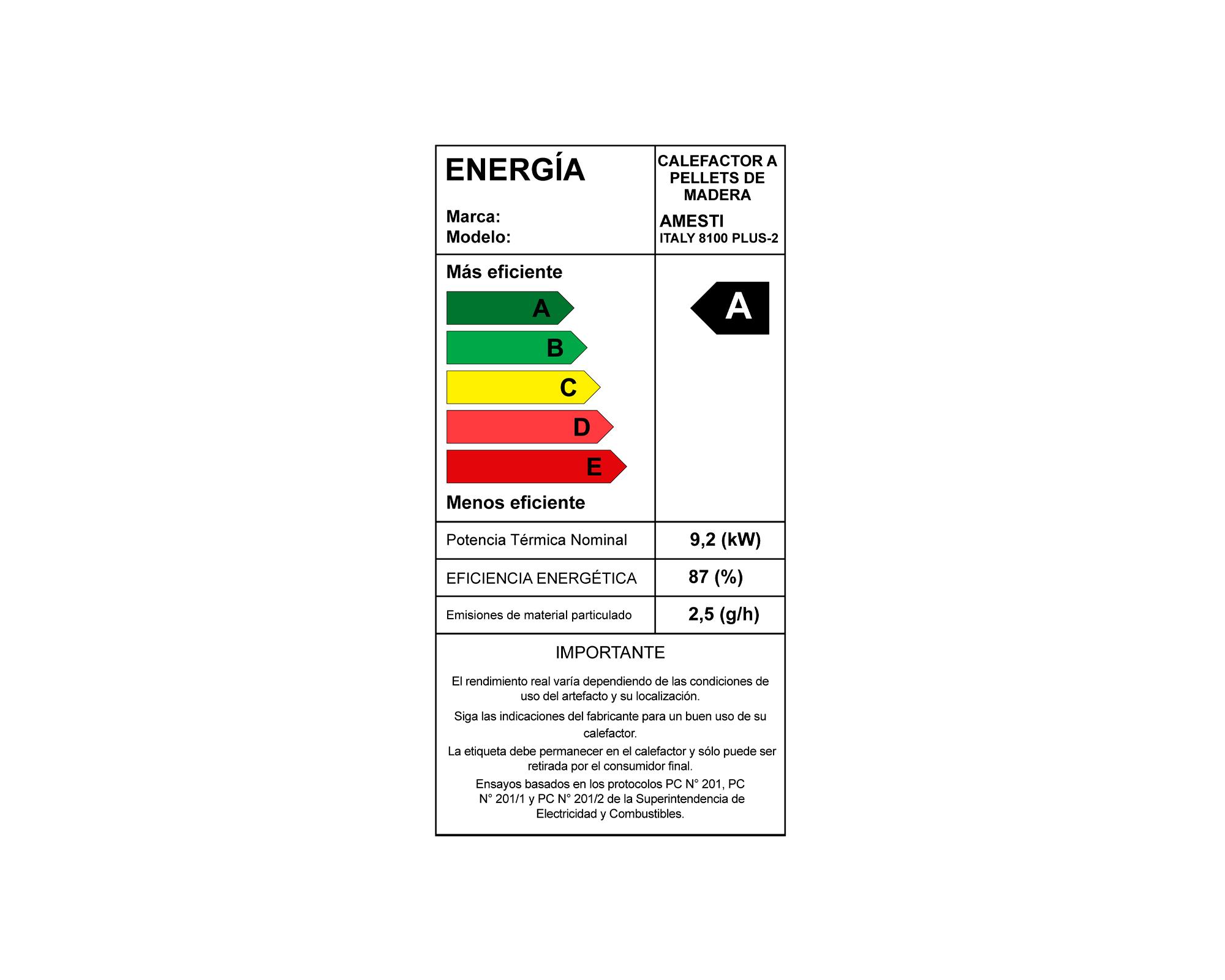 Estufa a pellet Italy 8100 rojo + Kit instalación techo + Daily Clean 1000-6