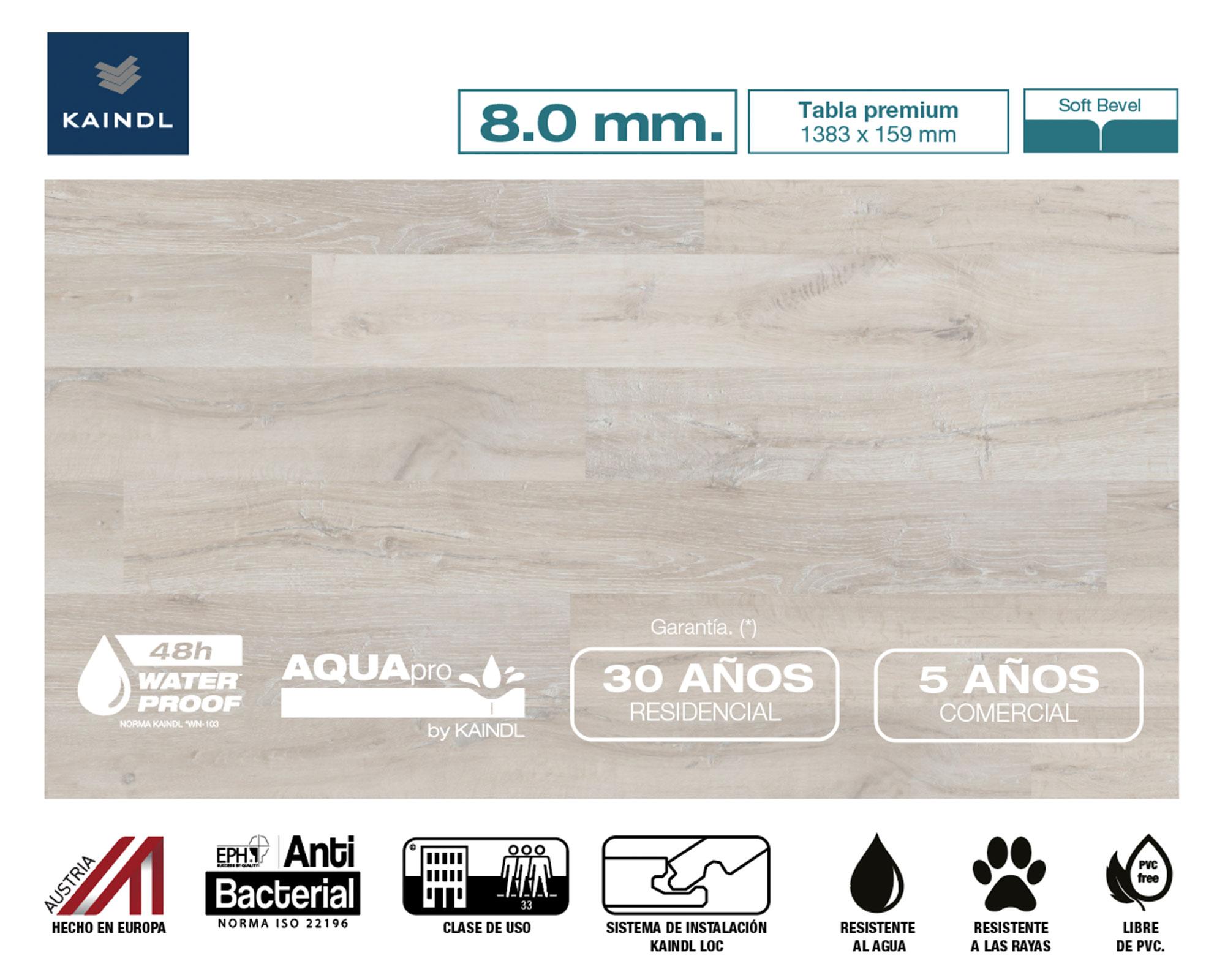 Piso flotante AquaPro Easy Touch Helsinki 8mm 15.9x138.3 cm 2.2m2-1