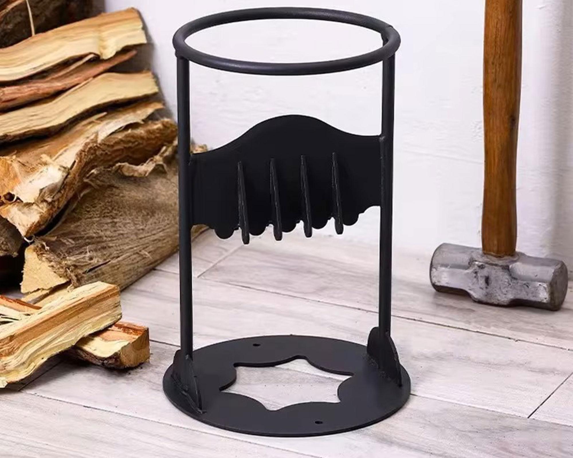 Cortador de leña manual portátil negro-3