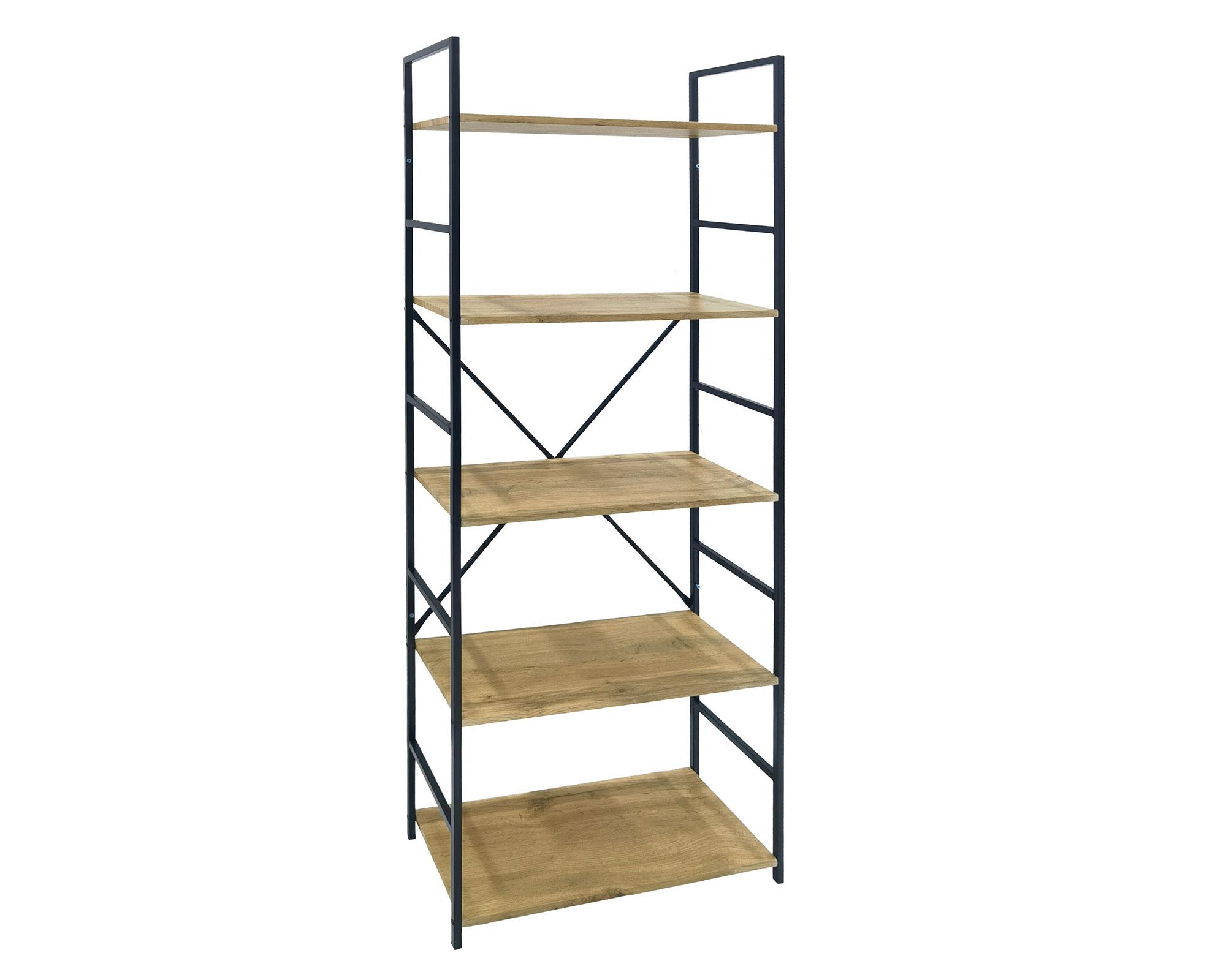 Repisa Joel negro/natural 58x24x144 cm-2