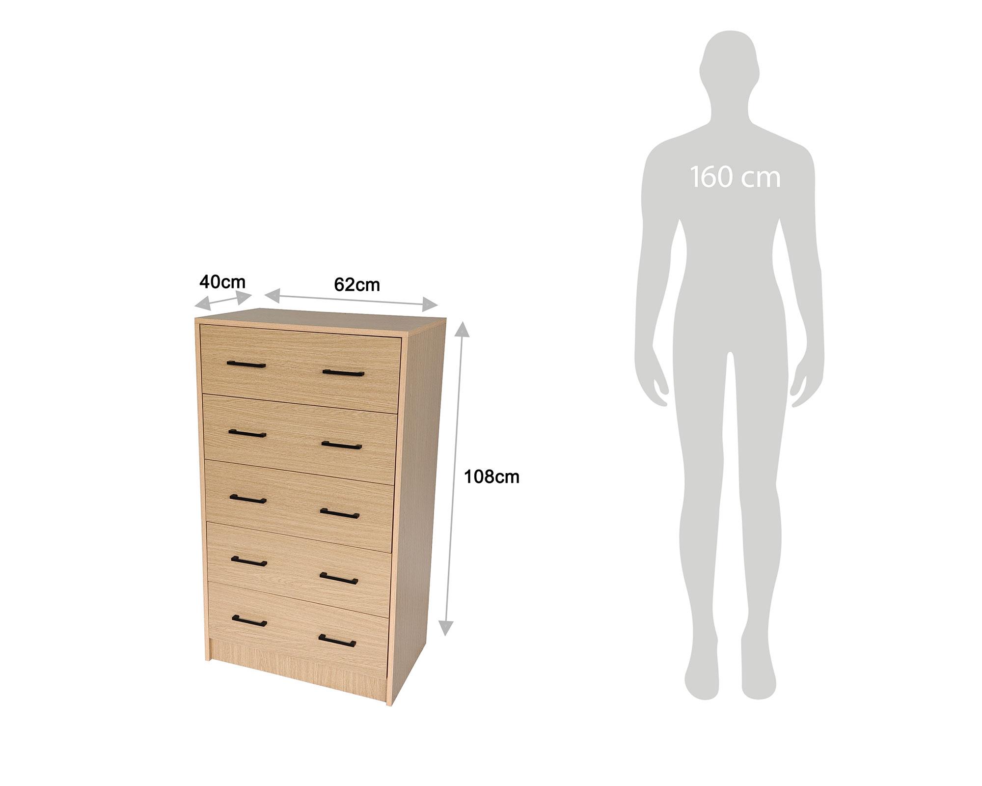 Cómoda Hill natural 5 cajones-7
