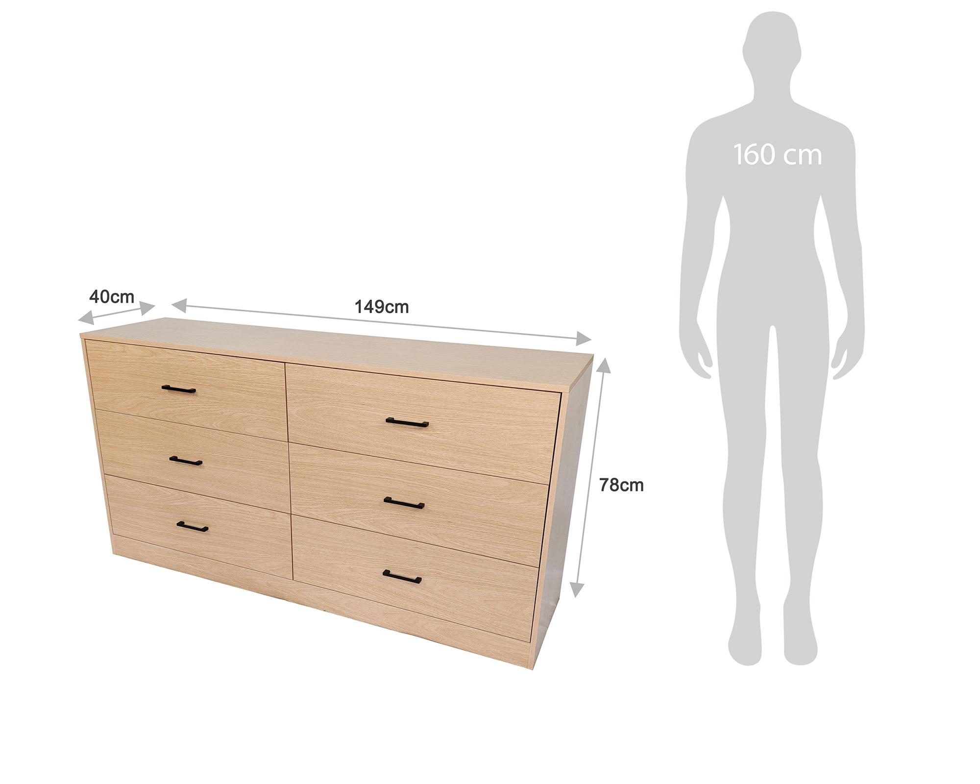 Cómoda Hill natural 6 cajones-7