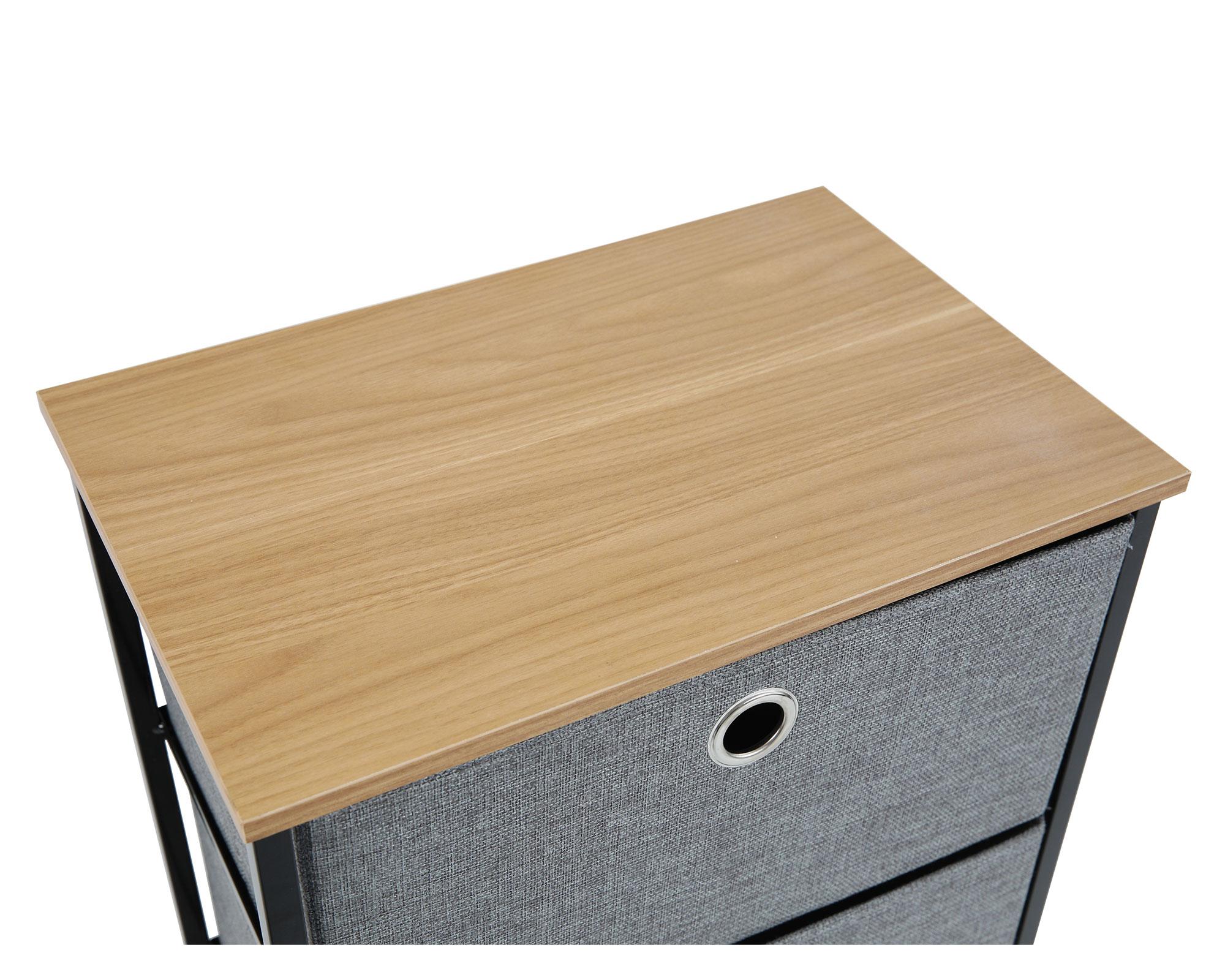 Cómoda Oporto en tela gris 4 cajones-3