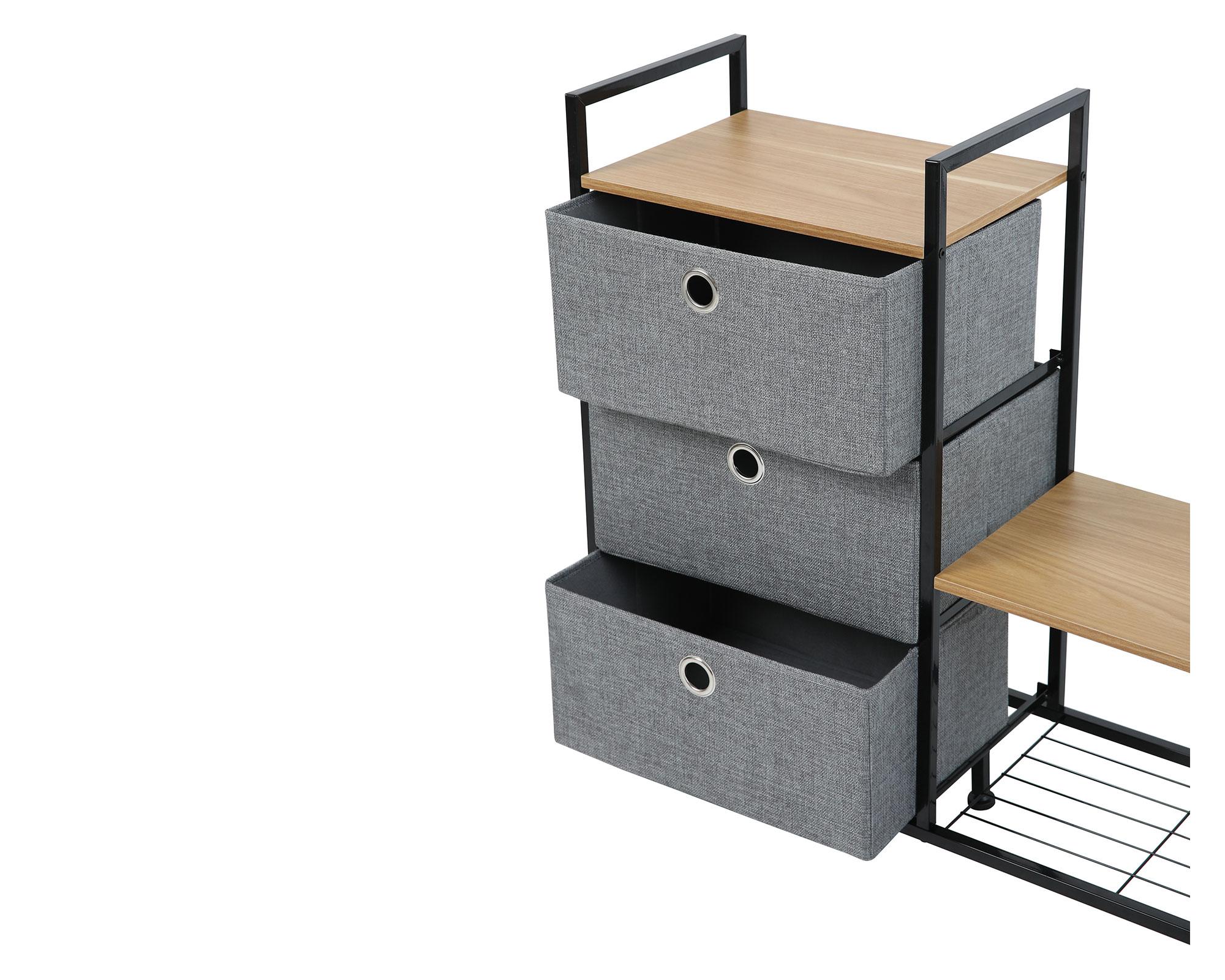 Cómoda Oporto en tela/Zap gris 3 cajones-3