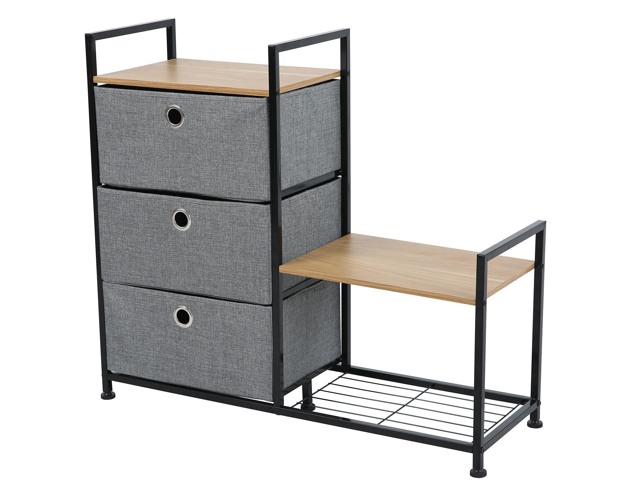 Cómoda Oporto en tela/Zap gris 3 cajones-1