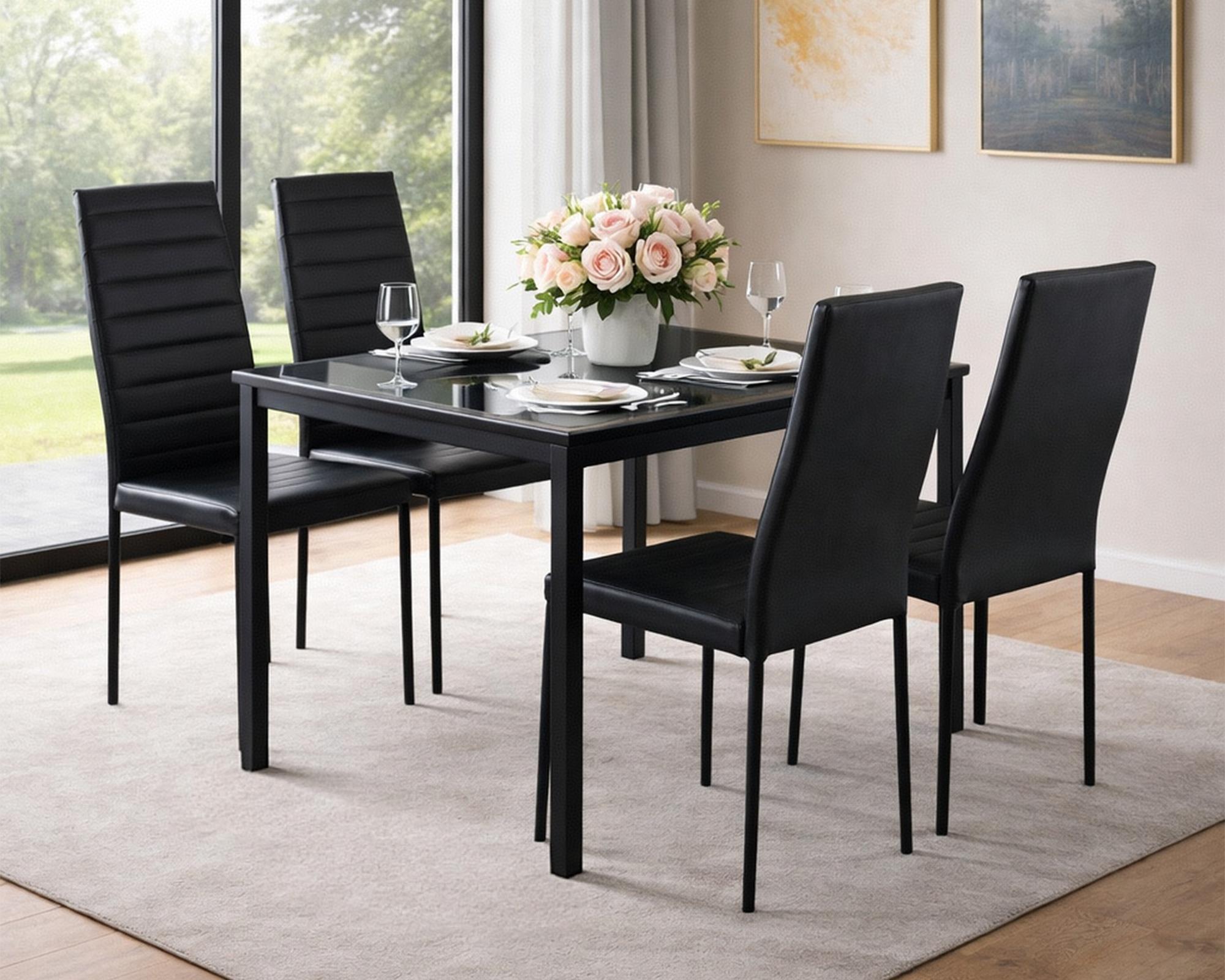 Comedor Bruno 4 sillas 75x110x70 cm-5