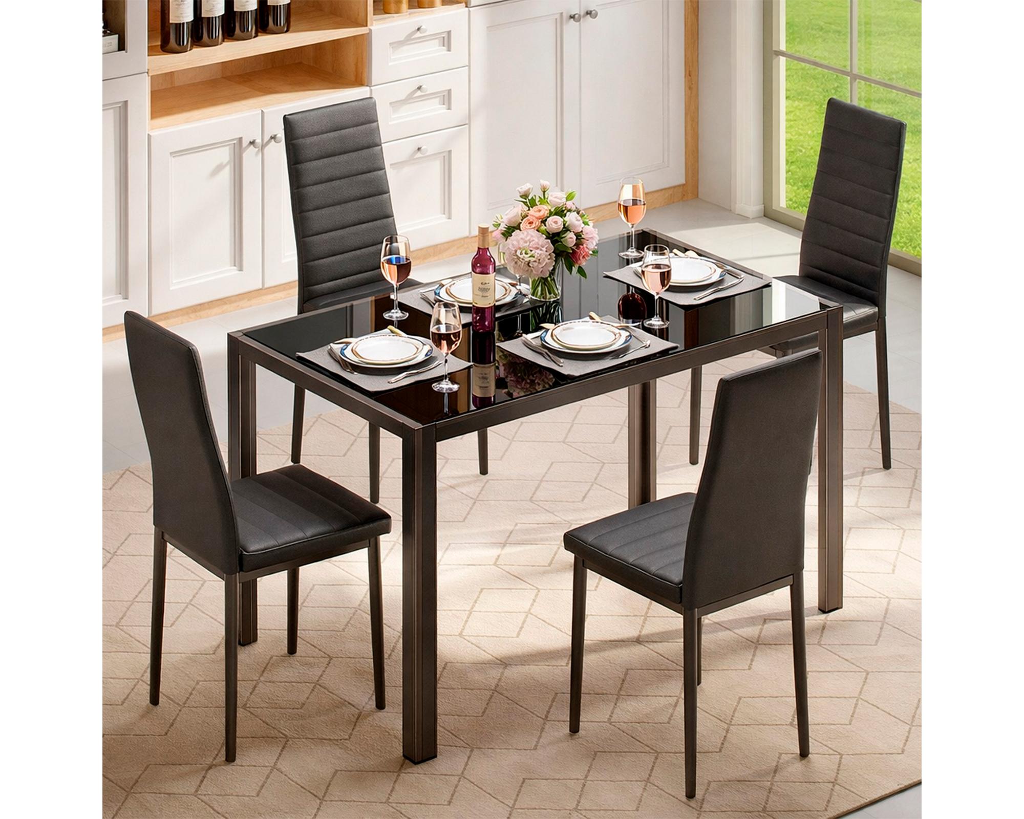 Comedor Bruno 4 sillas 75x110x70 cm-4