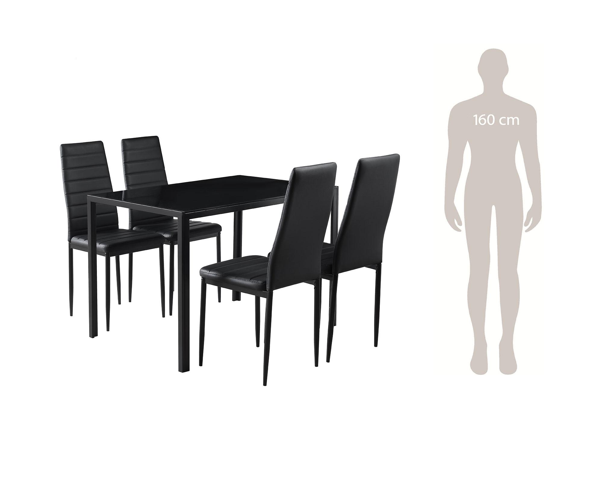 Comedor Bruno 4 sillas 75x110x70 cm-6