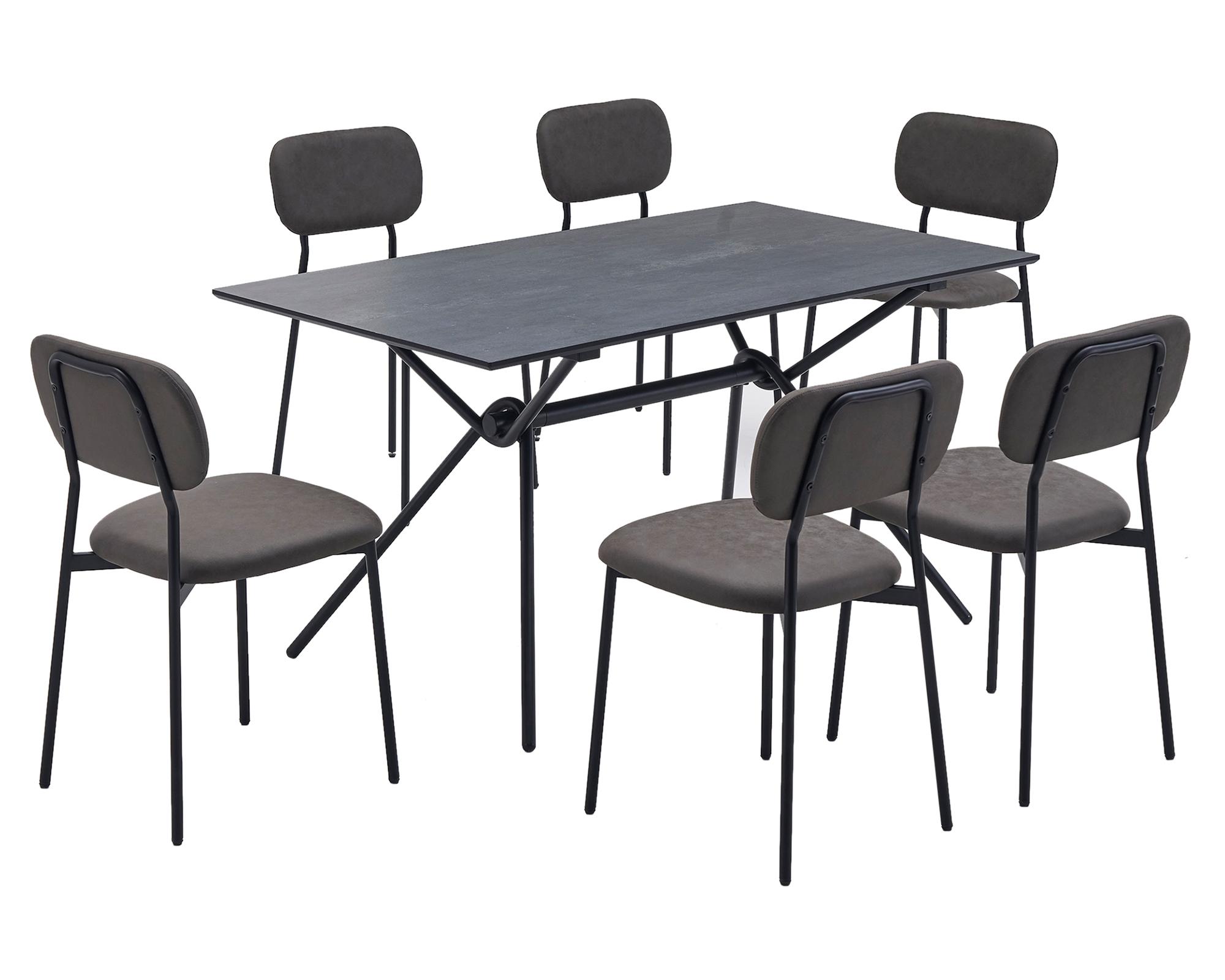 Comedor Umag 6 sillas 74x140x80 cm-3