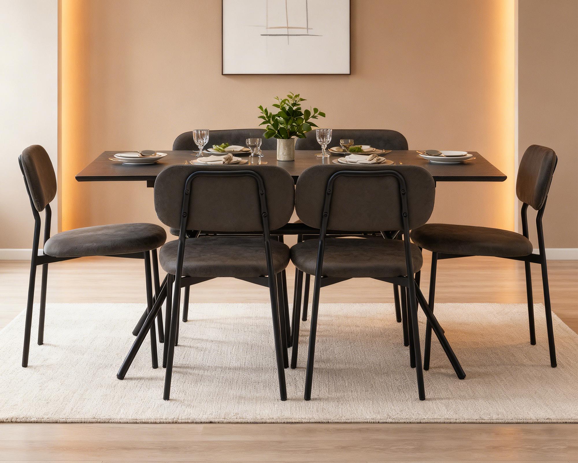 Comedor Umag 6 sillas 74x140x80 cm-8