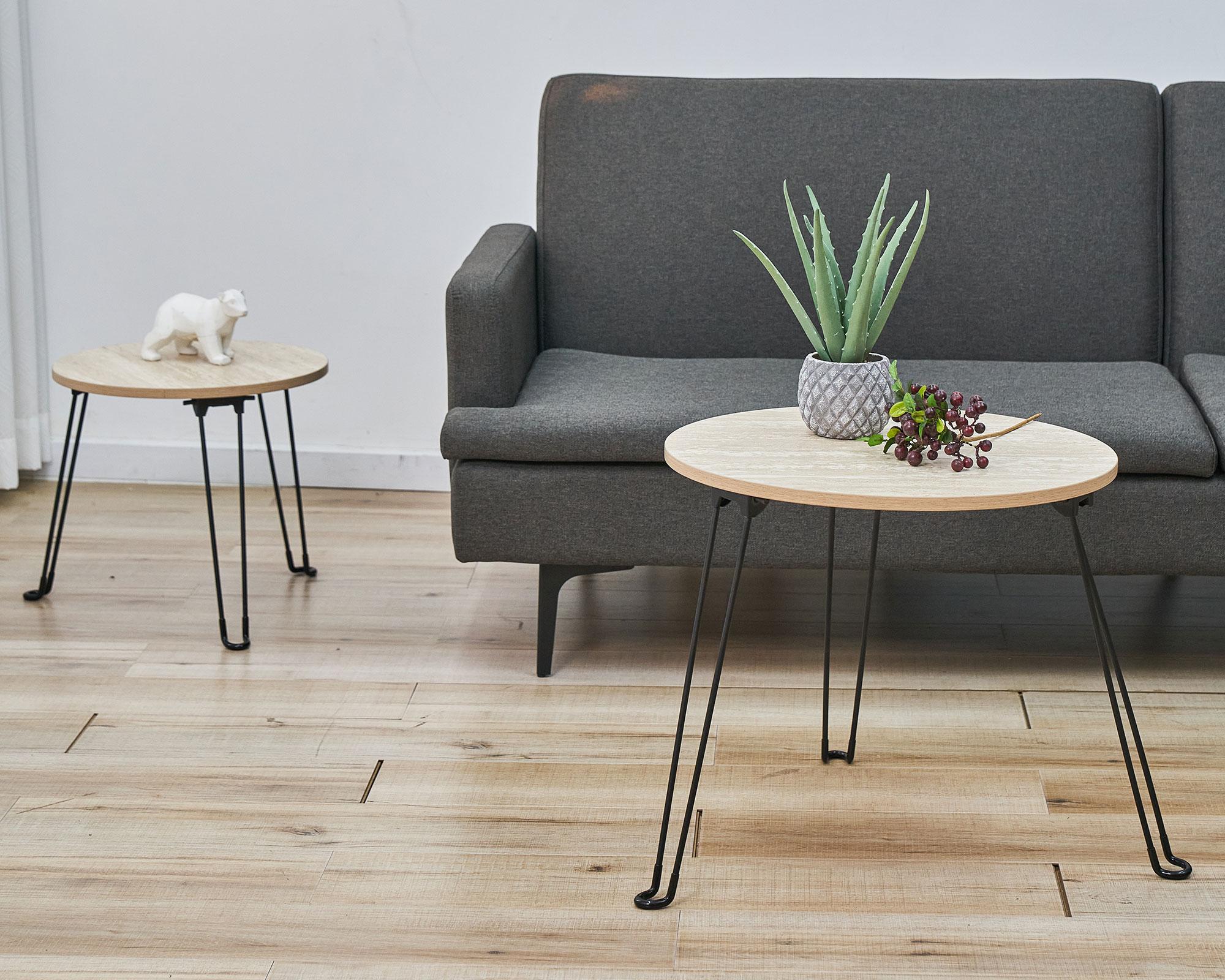 Set mesa centro natural/negro 2 piezas-2