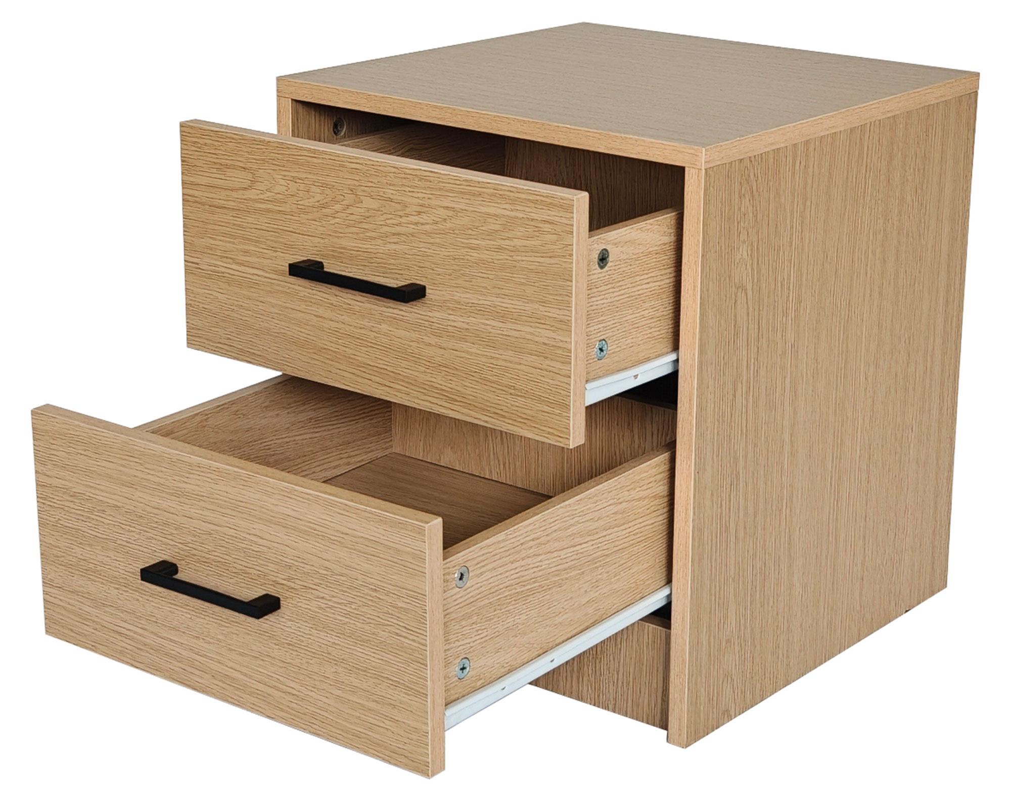 Velador Hill natural 2 cajones-3