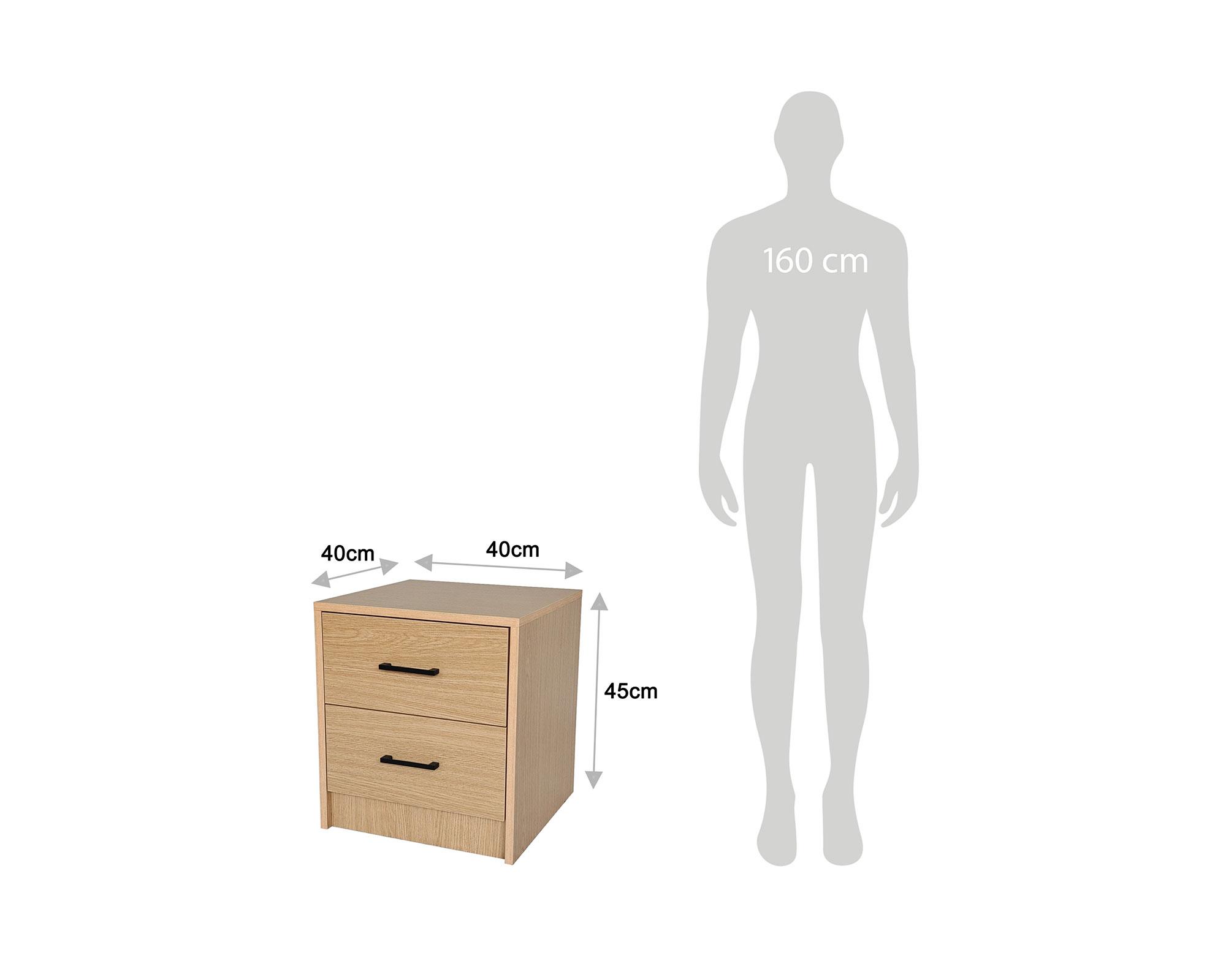 Velador Hill natural 2 cajones-7