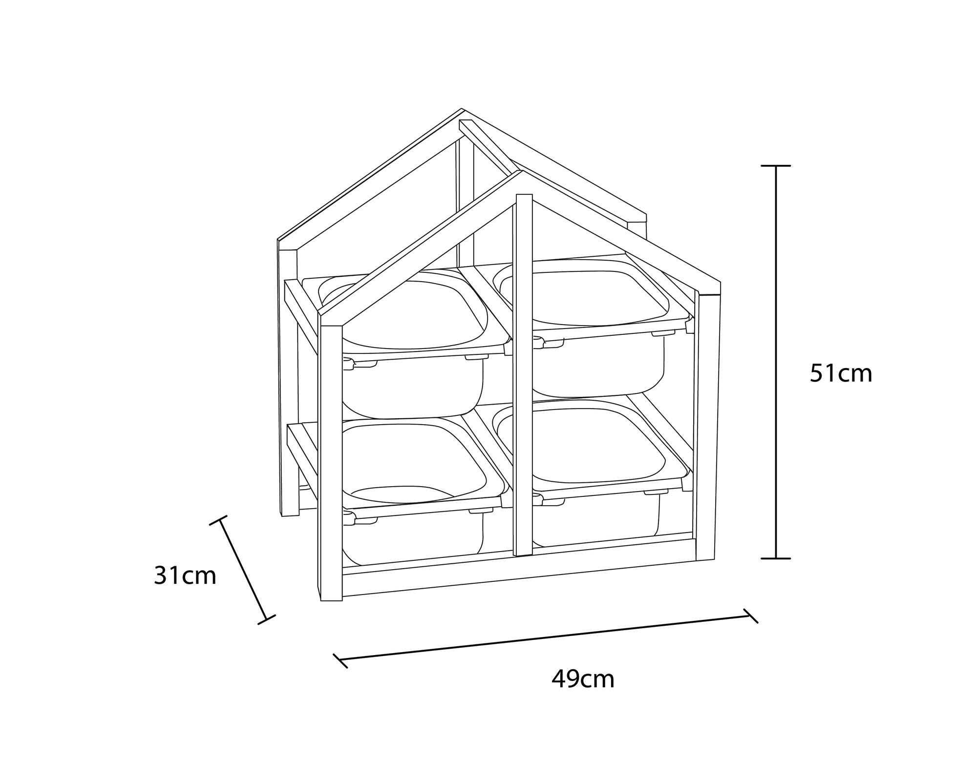 Mueble casita Grace 4 cajas-7