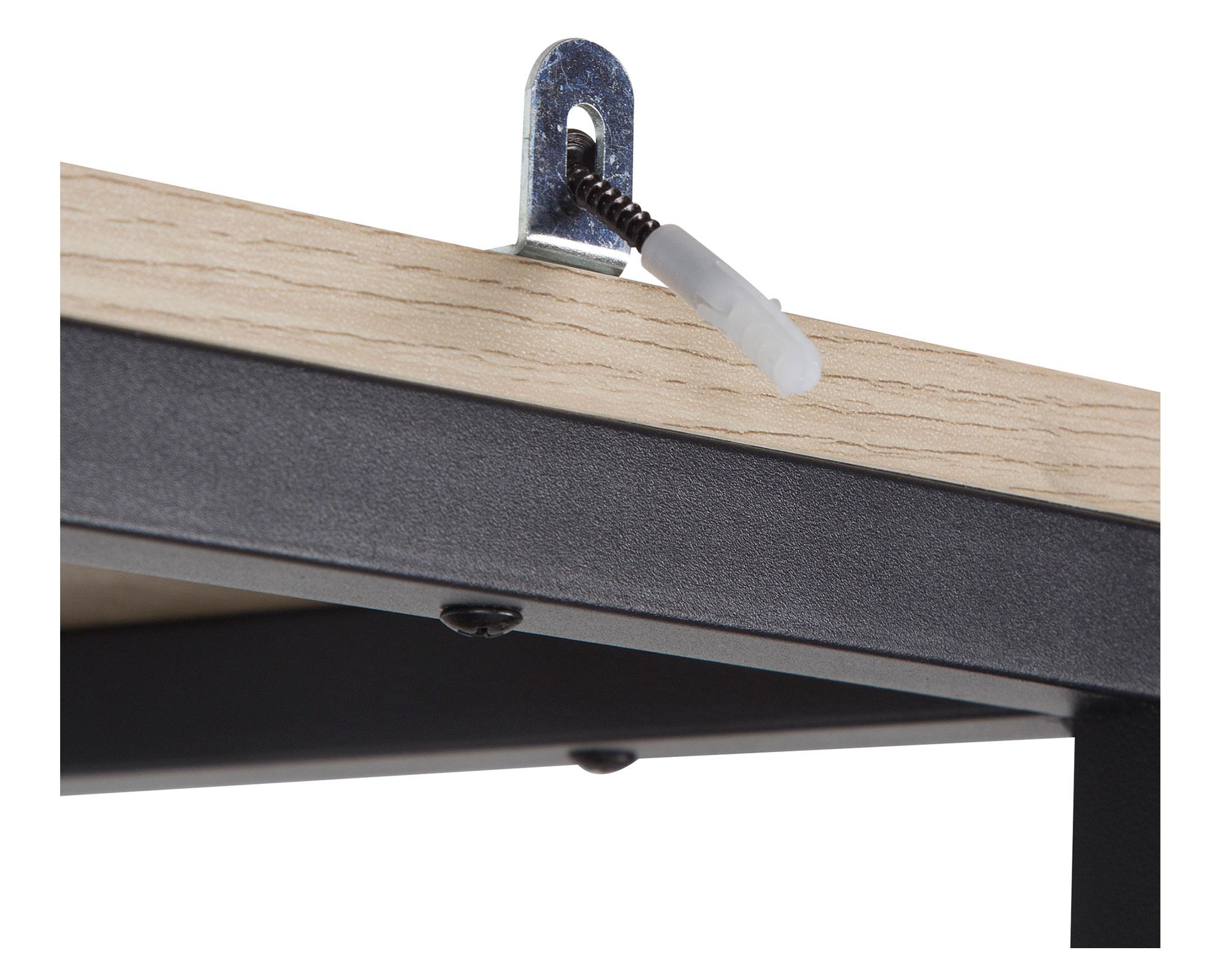 Repisa Oregón natural/negro 1 cajón-5