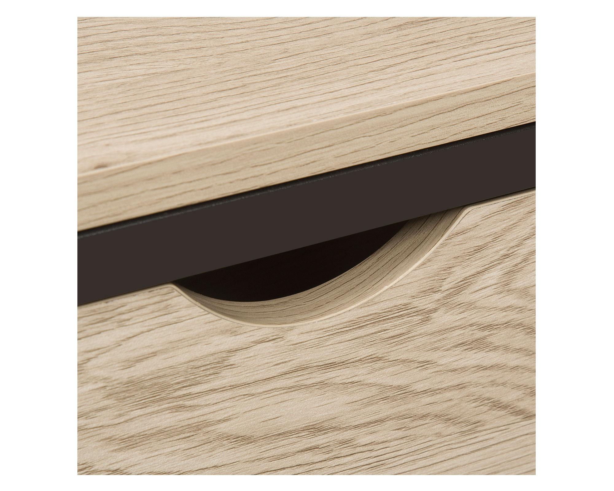 Repisa Oregón natural/negro 1 cajón-6