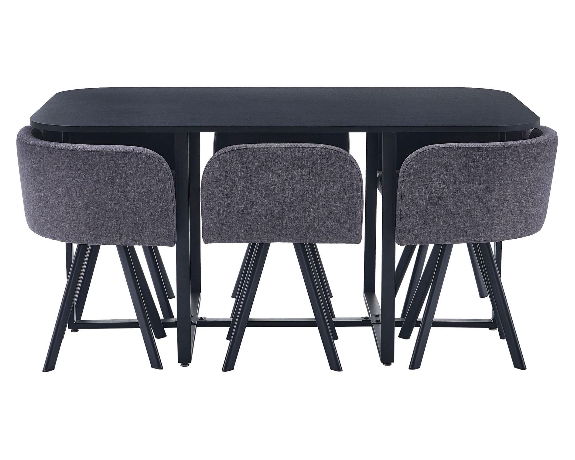 Comedor Pizza negro/gris 6 sillas-2