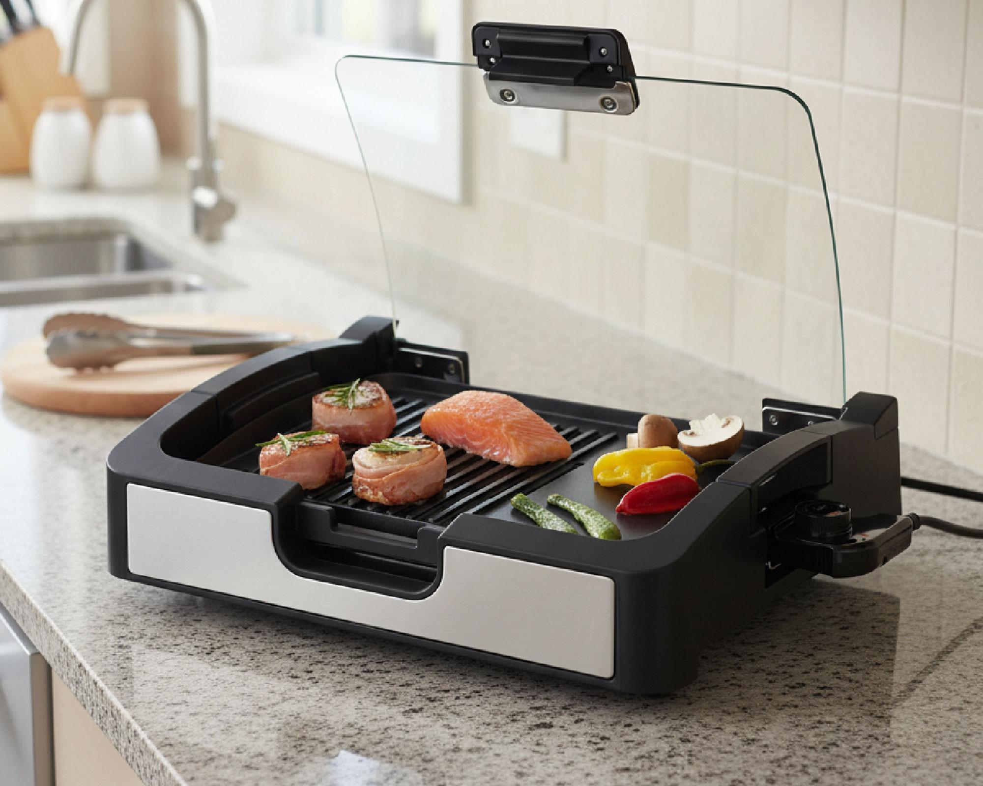 Parrilla eléctrica con tapa 1400W EGW0126-3