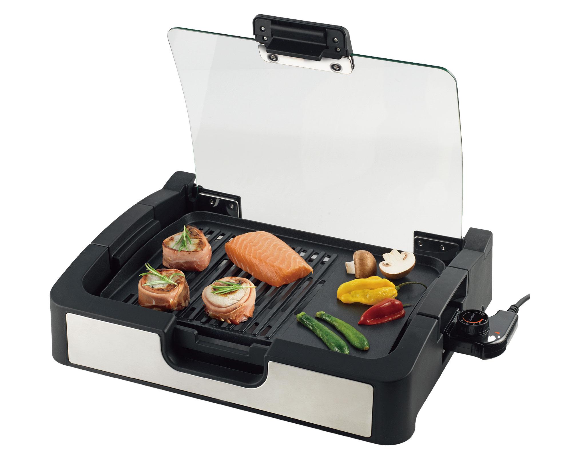 Parrilla eléctrica con tapa 1400W EGW0126-2