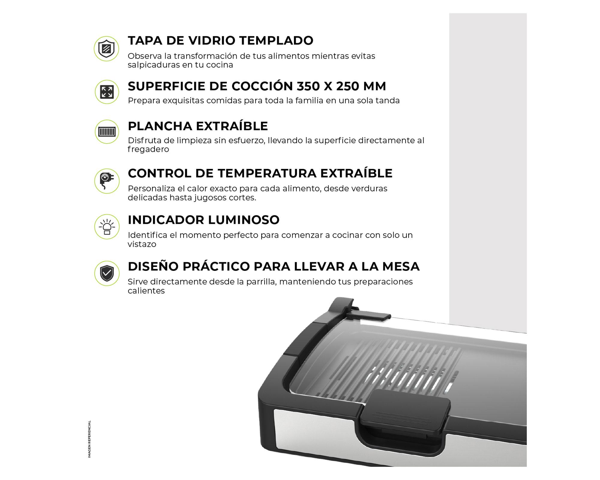 Parrilla eléctrica con tapa 1400W EGW0126-5