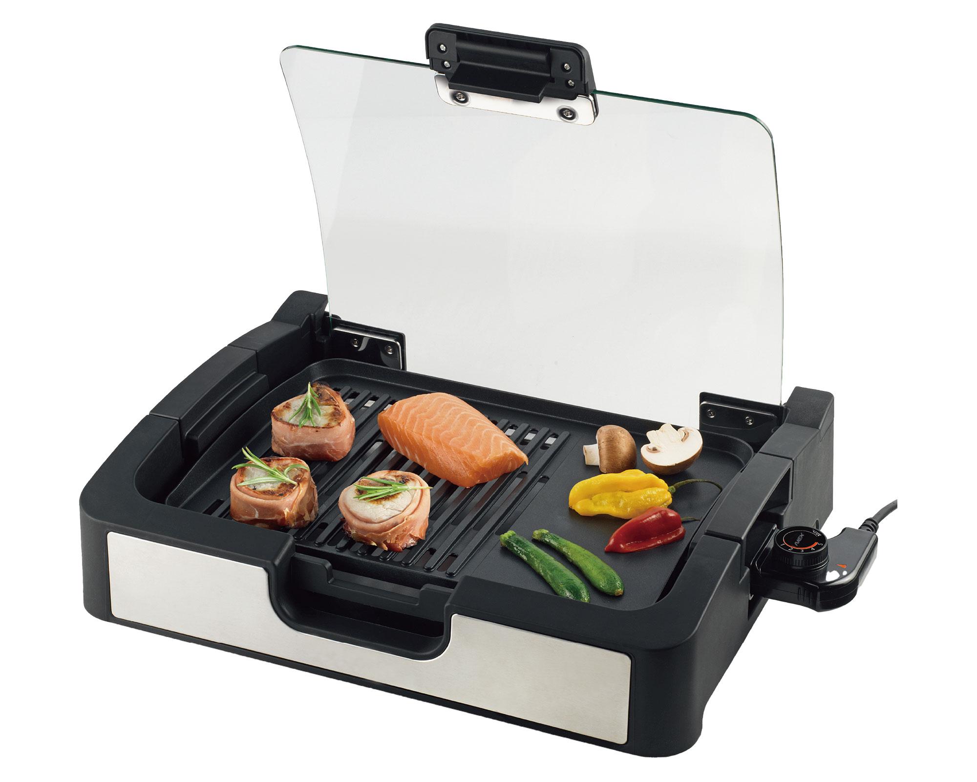 Parrilla eléctrica con tapa 1400W EGW0126-2