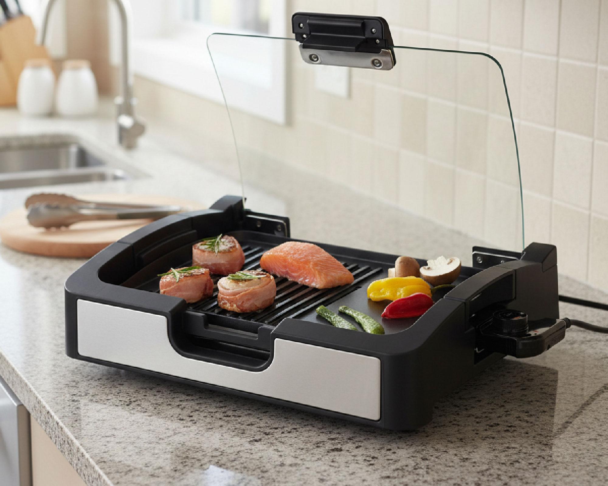 Parrilla eléctrica con tapa 1400W EGW0126-3