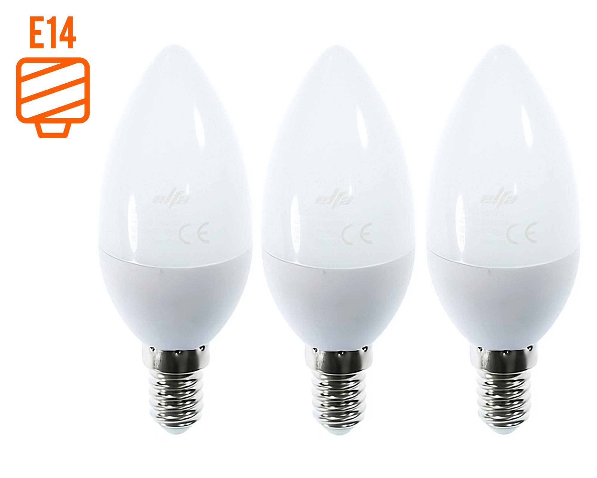 Ampolleta LED 6W E14 cálida 3 un.-0