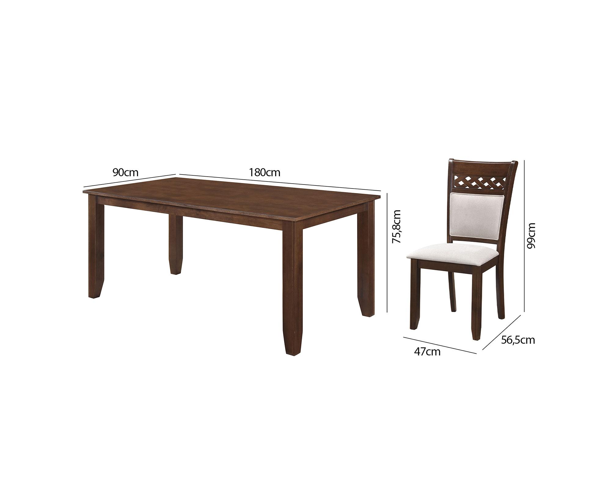 Comedor 6 Sillas Kail madera clara 75.8x90x180 cm-10