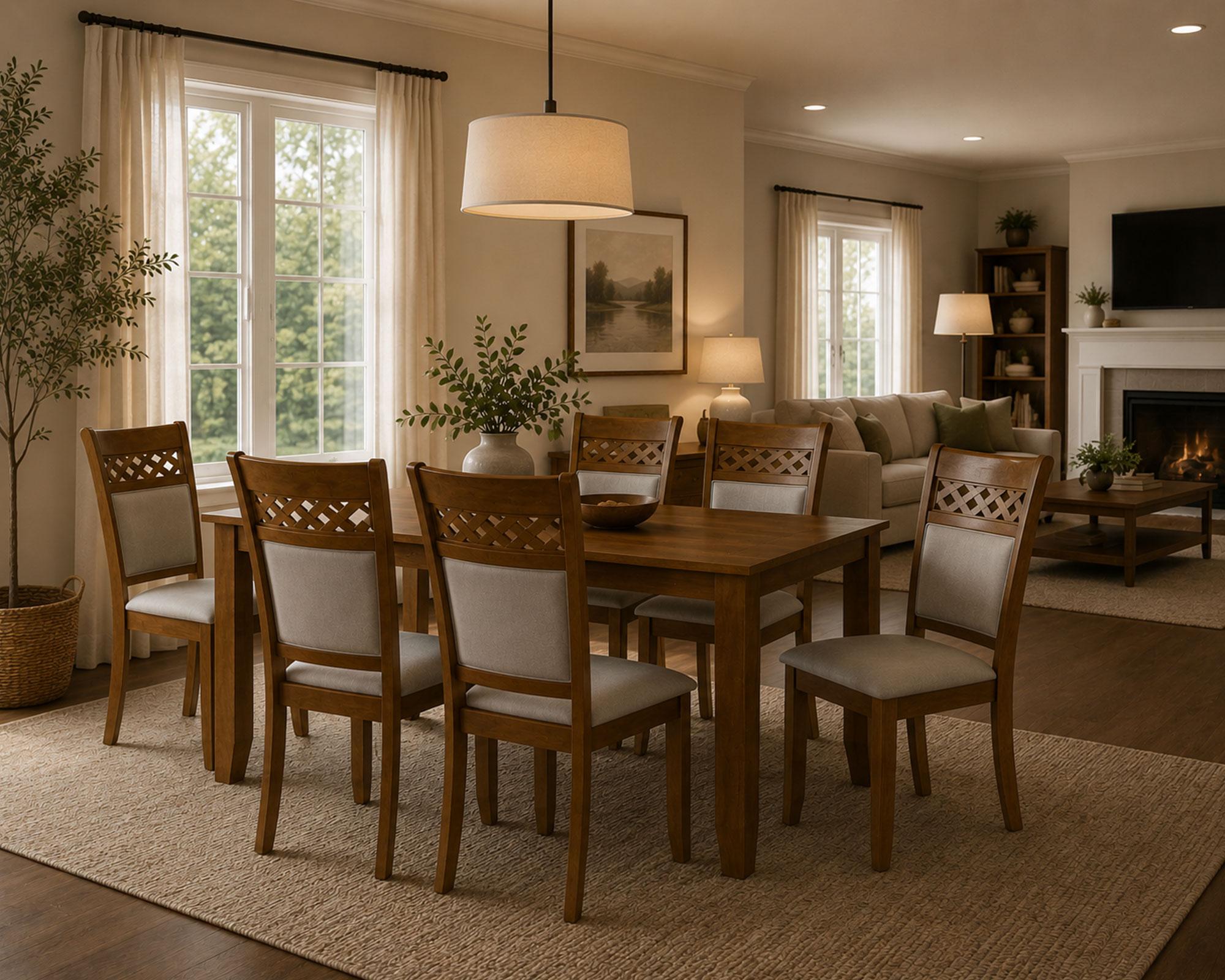 Comedor 6 Sillas Kail madera clara 75.8x90x180 cm-9