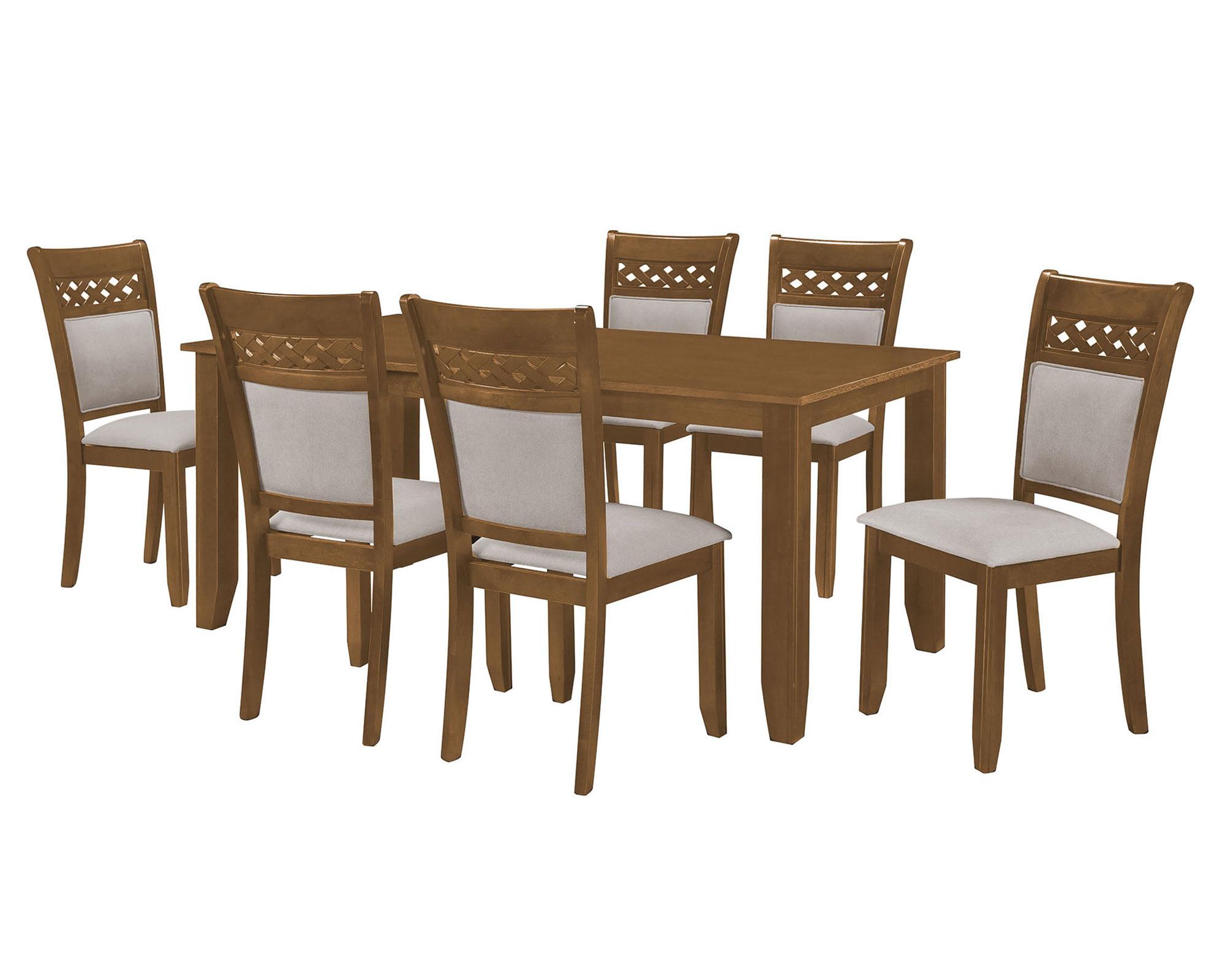 Comedor 6 Sillas Kail madera clara 75.8x90x180 cm-0