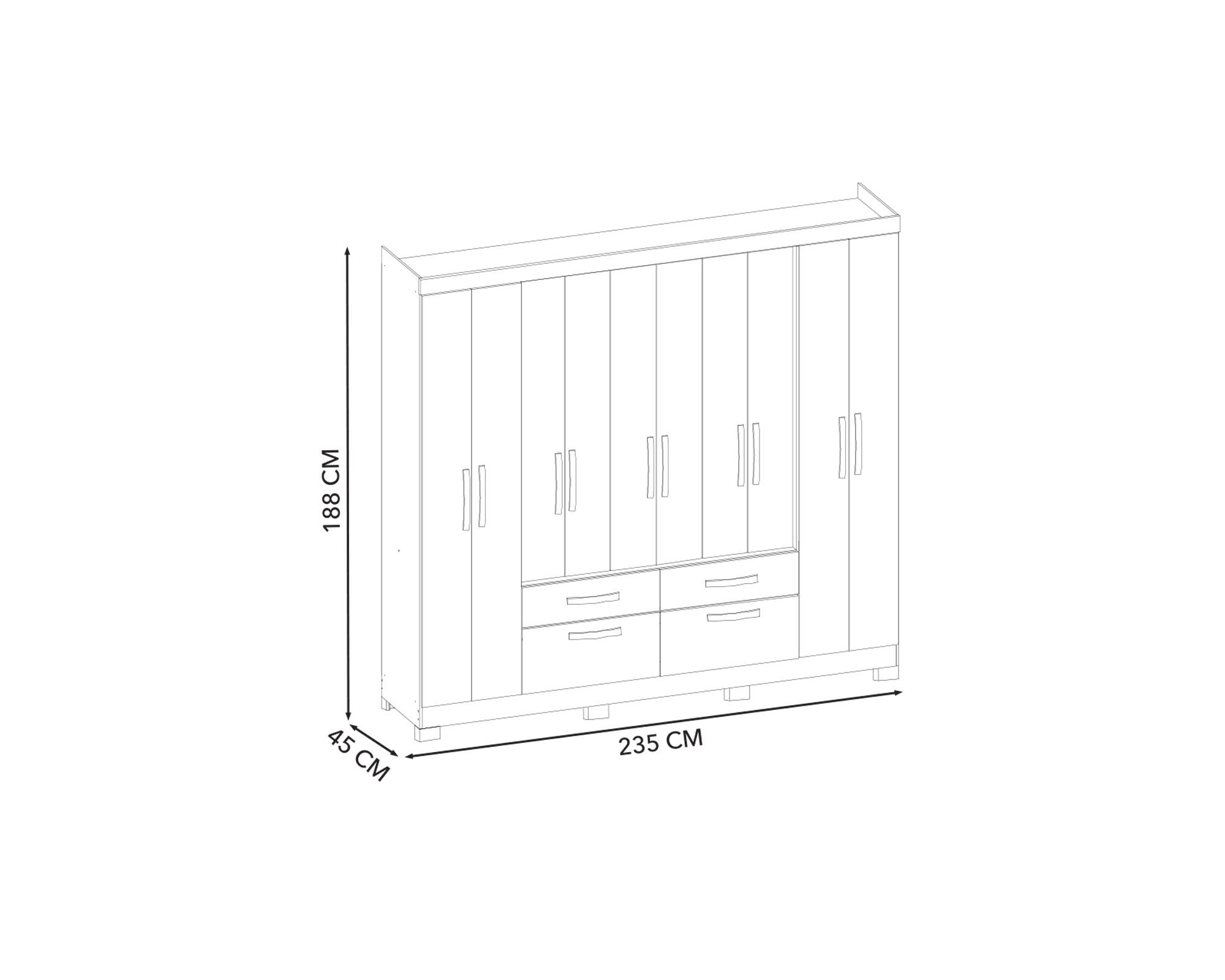 Clóset Viena crema 10 puertas 2 cajones 2 zapateras-2