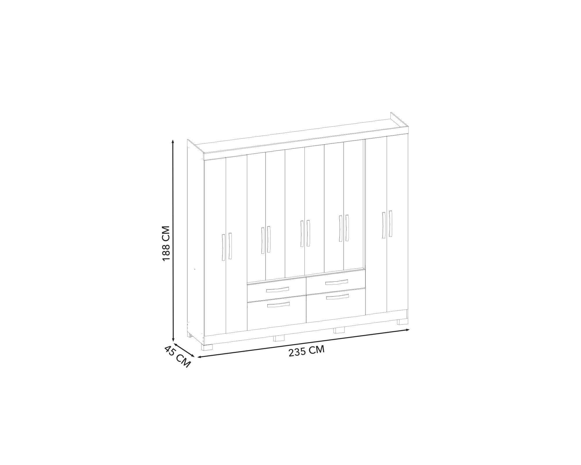 Clóset Viena acacia/negro 10 puertas 2 cajones 2 zapateras-2