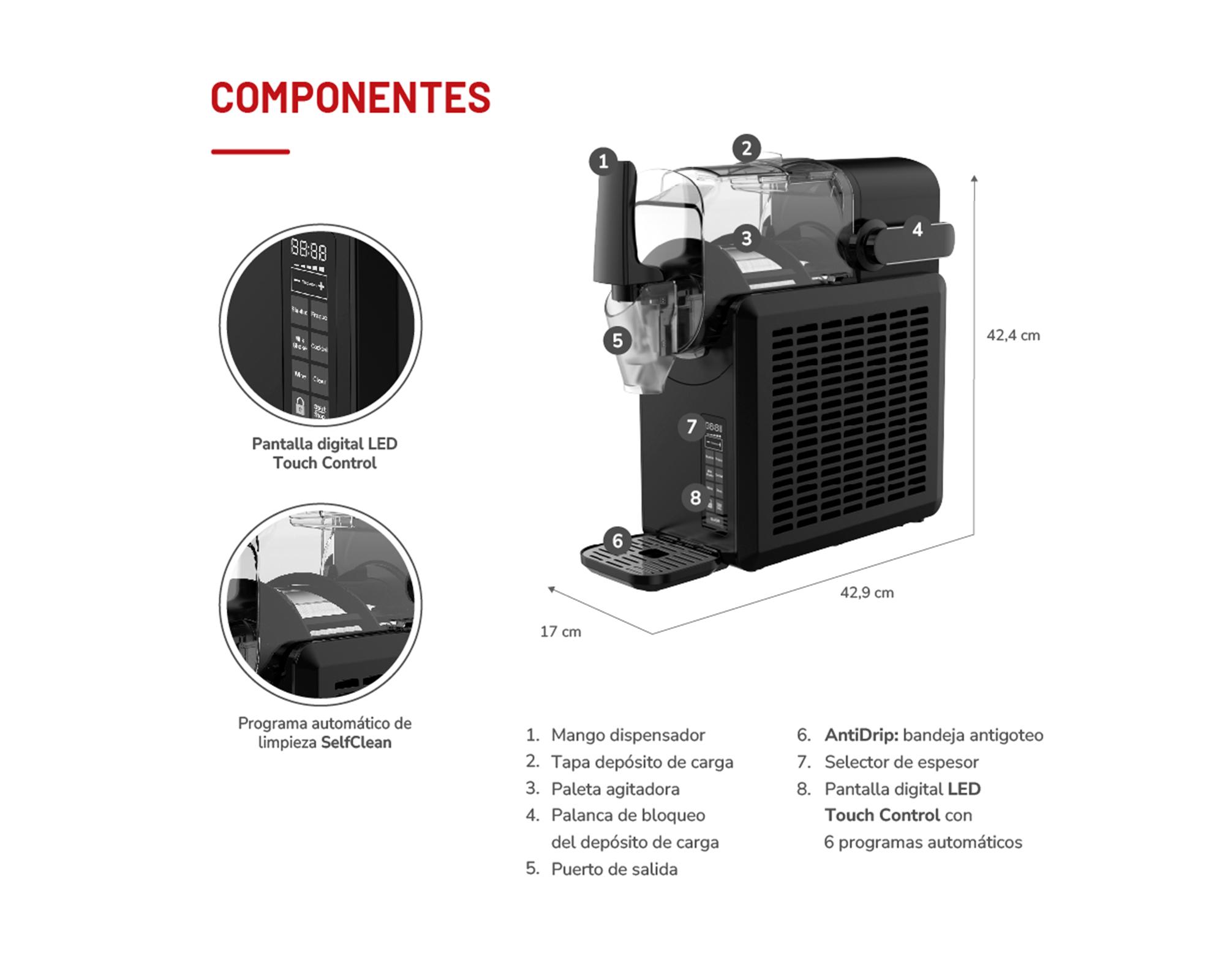 Máquina de granizado TH-SM26DN negro 2.6 lt-5