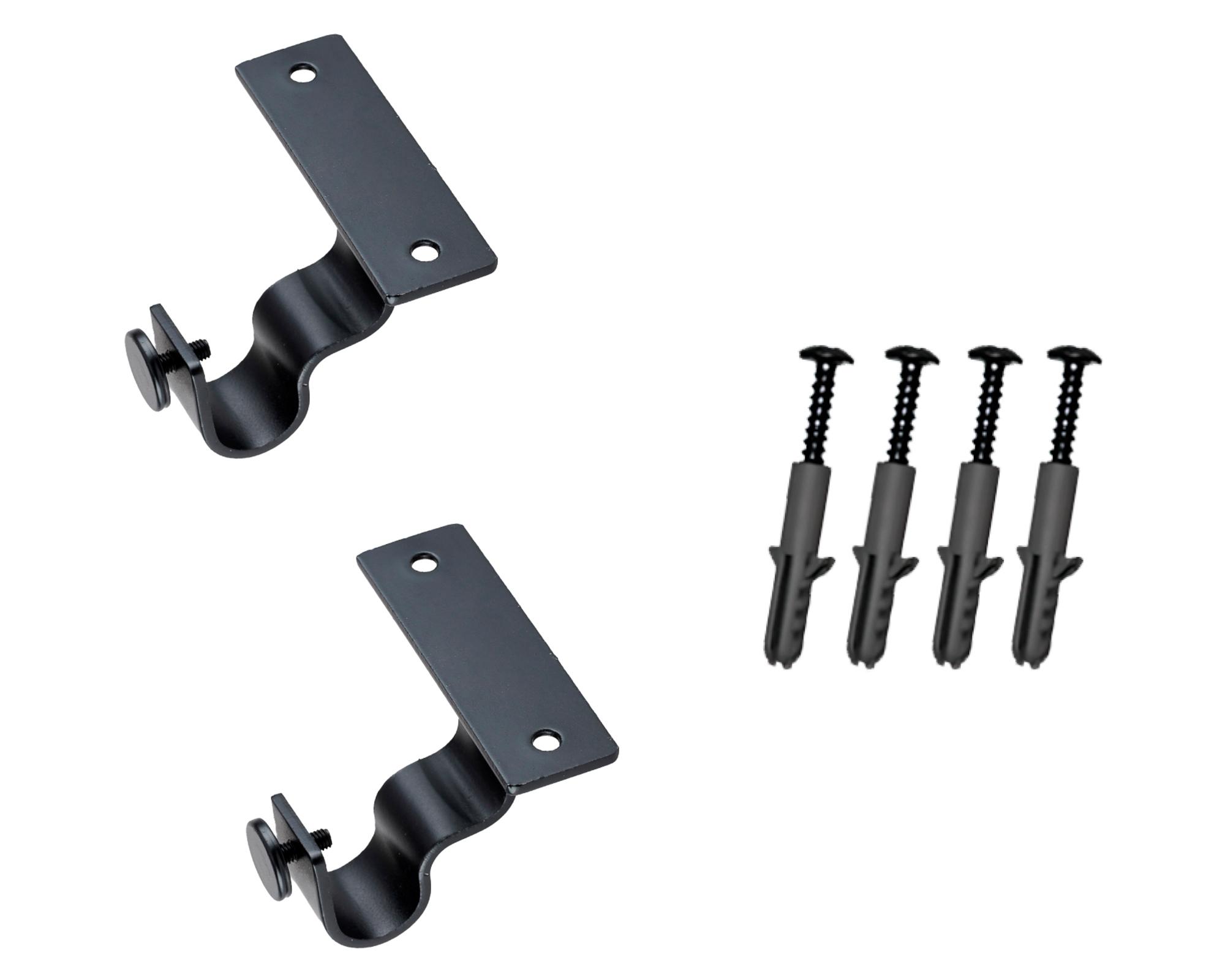 Soporte Simple techo negro 19 mm 2 unidades-2