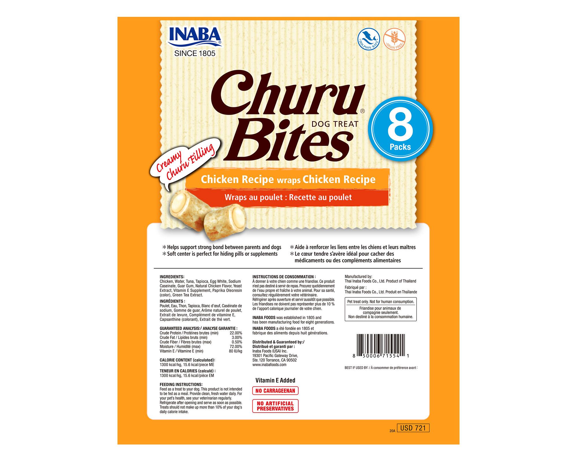 Snack churu Bites perro todas las etapas Pollo 96 g-1