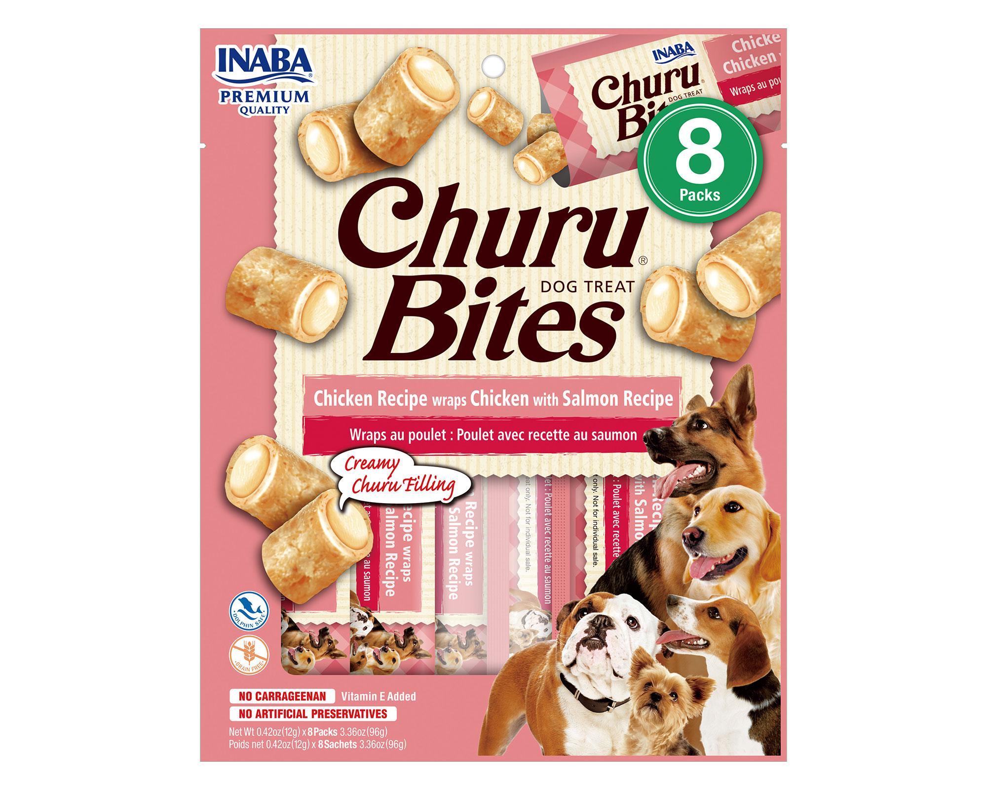 Snack churu Bites perro todas las etapas Pollo con salmón 96 g-0