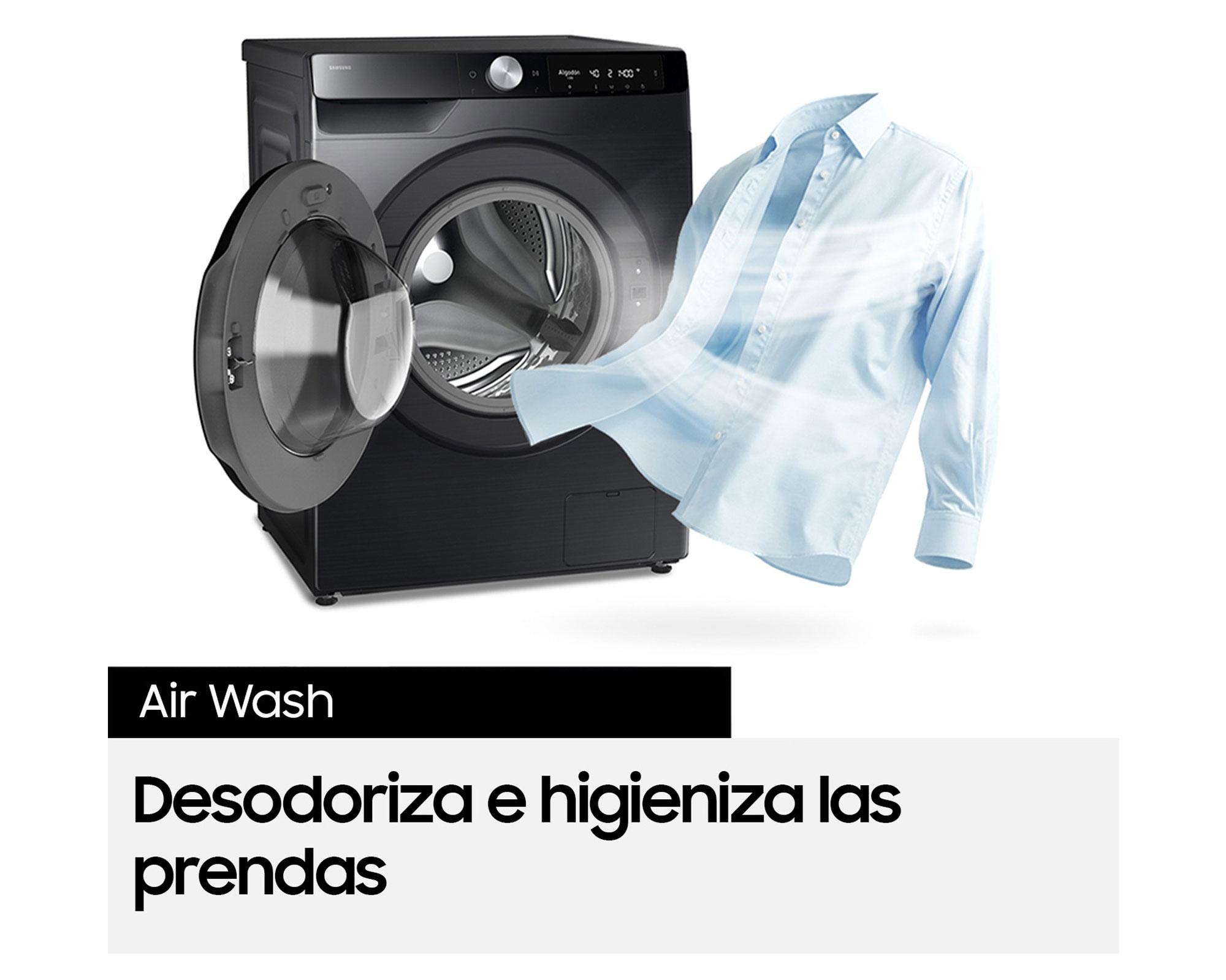 Lavadora secadora Wifi con AI eco bubble WD12FG6B34BBZS carga frontal 12/8 kg negro-4