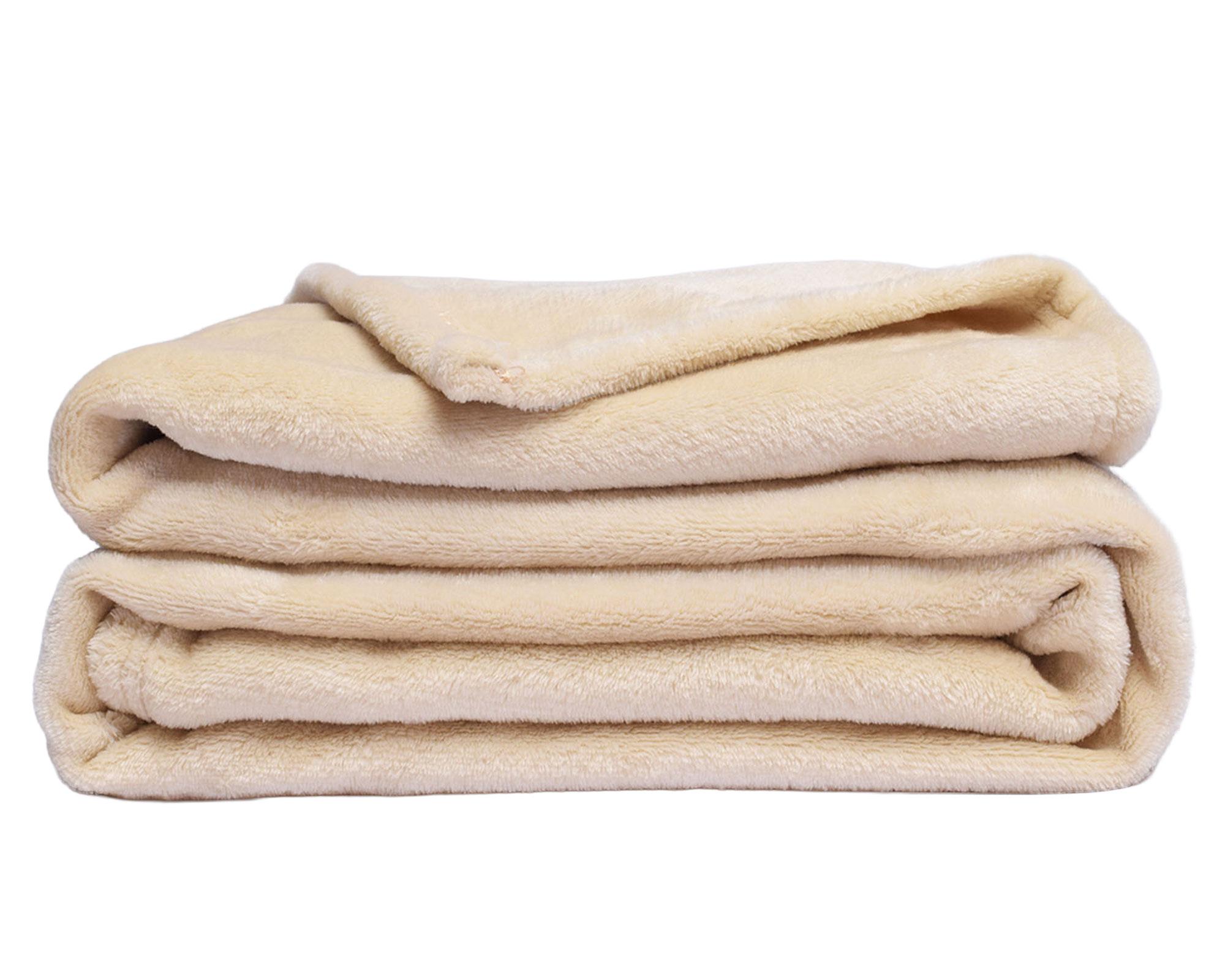 Manta flannel beige 130 x 170 cm-0