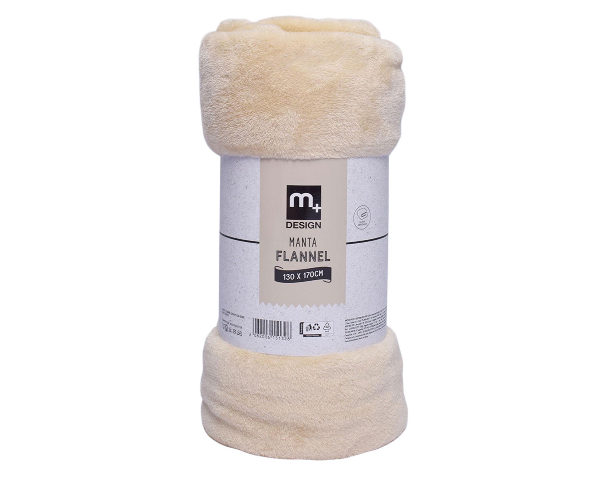 Manta flannel beige 130 x 170 cm-1