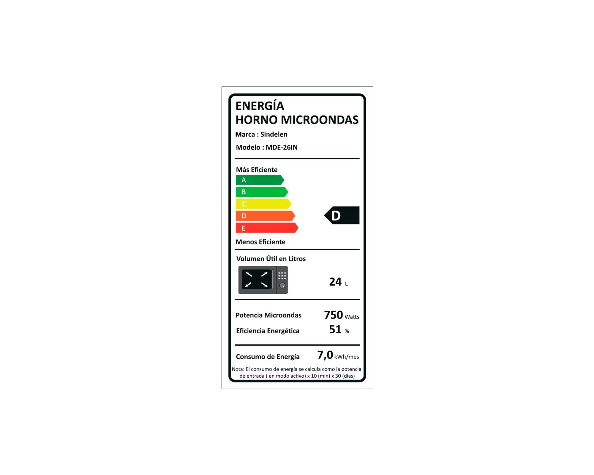 Microondas empotrable MDE-26IN gris 26 lt-8